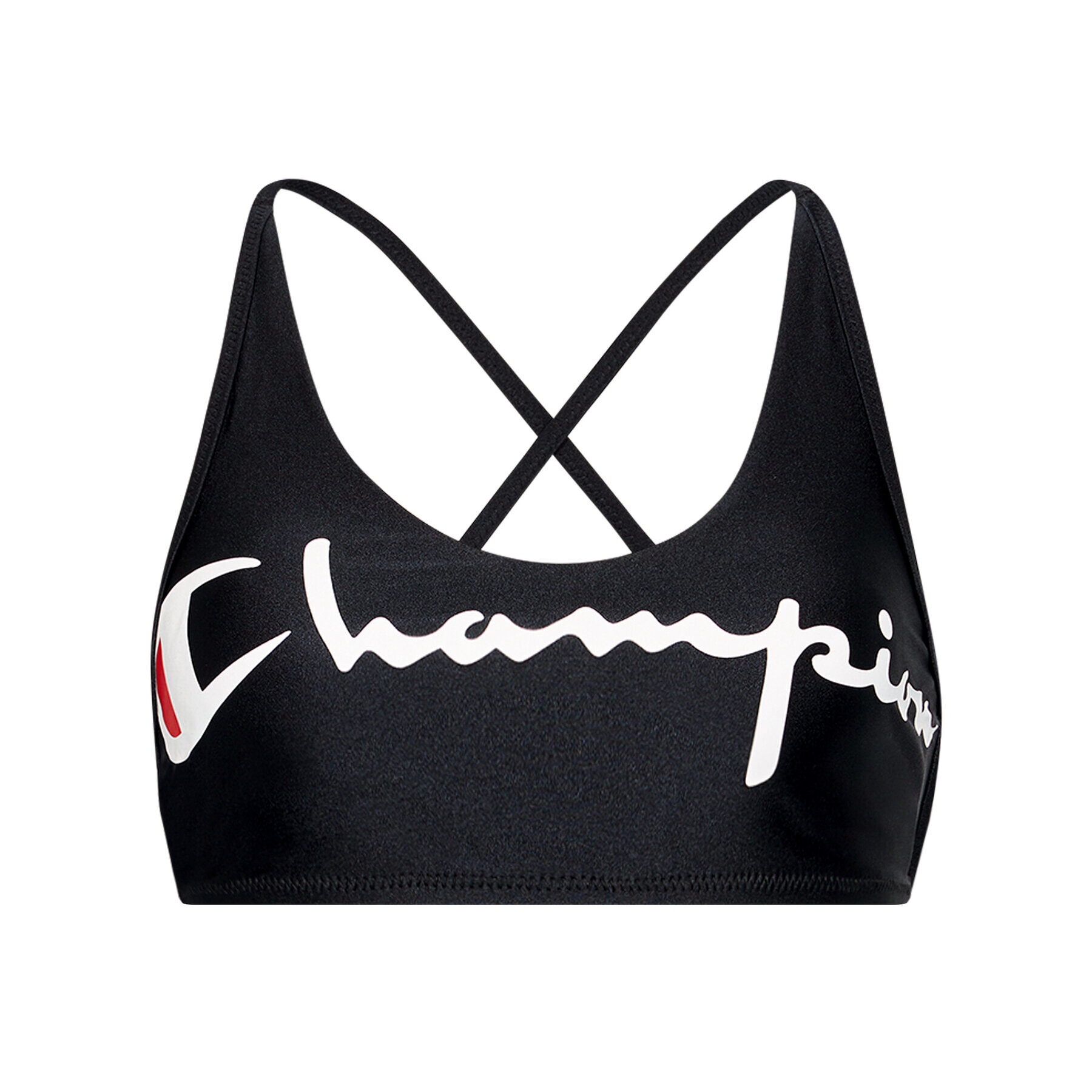 Champion Bikini partea de sus Cross Back Script Logo 113028 Negru - Pled.ro