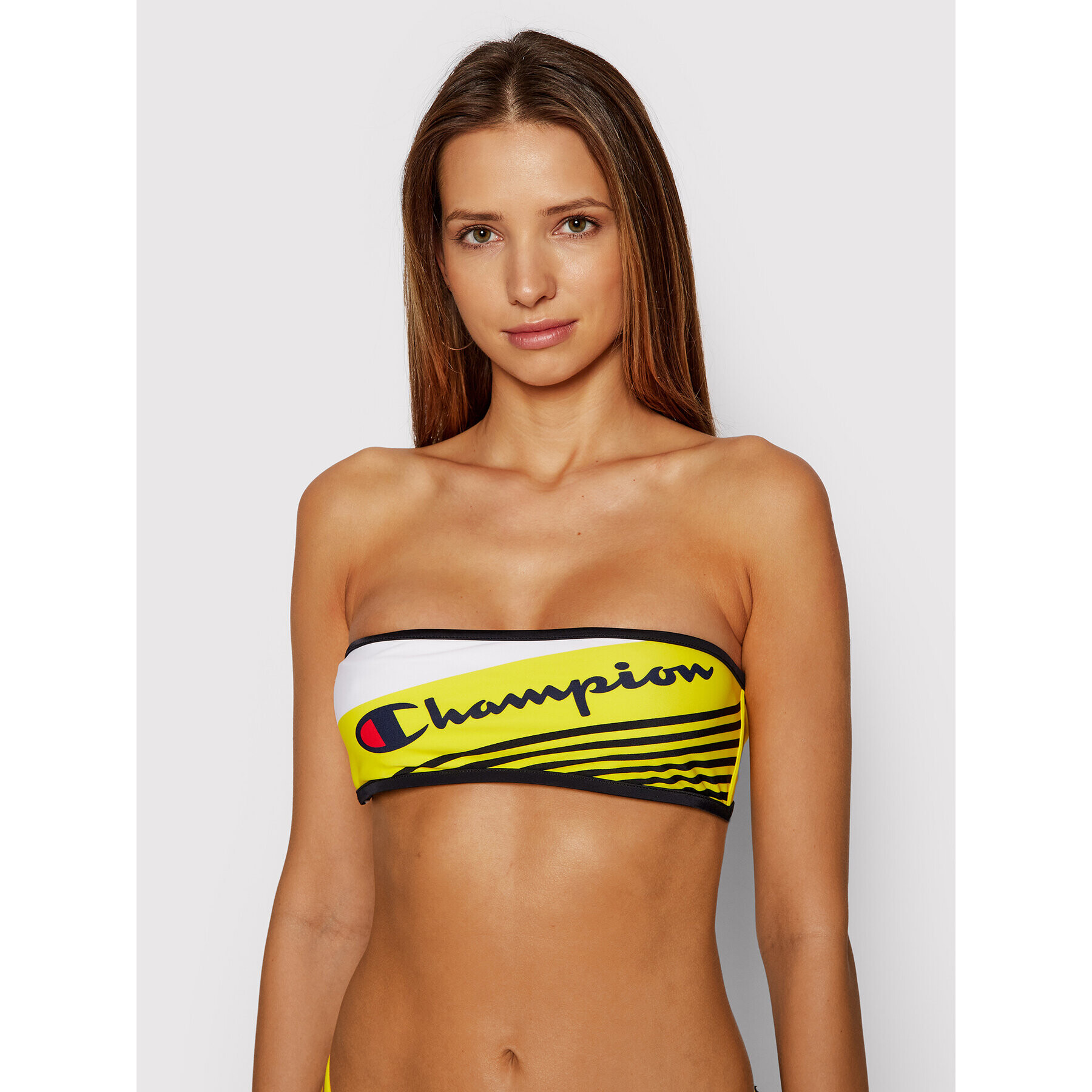 Champion Bikini partea de sus Graphic Stripe Logo 112937 Galben - Pled.ro