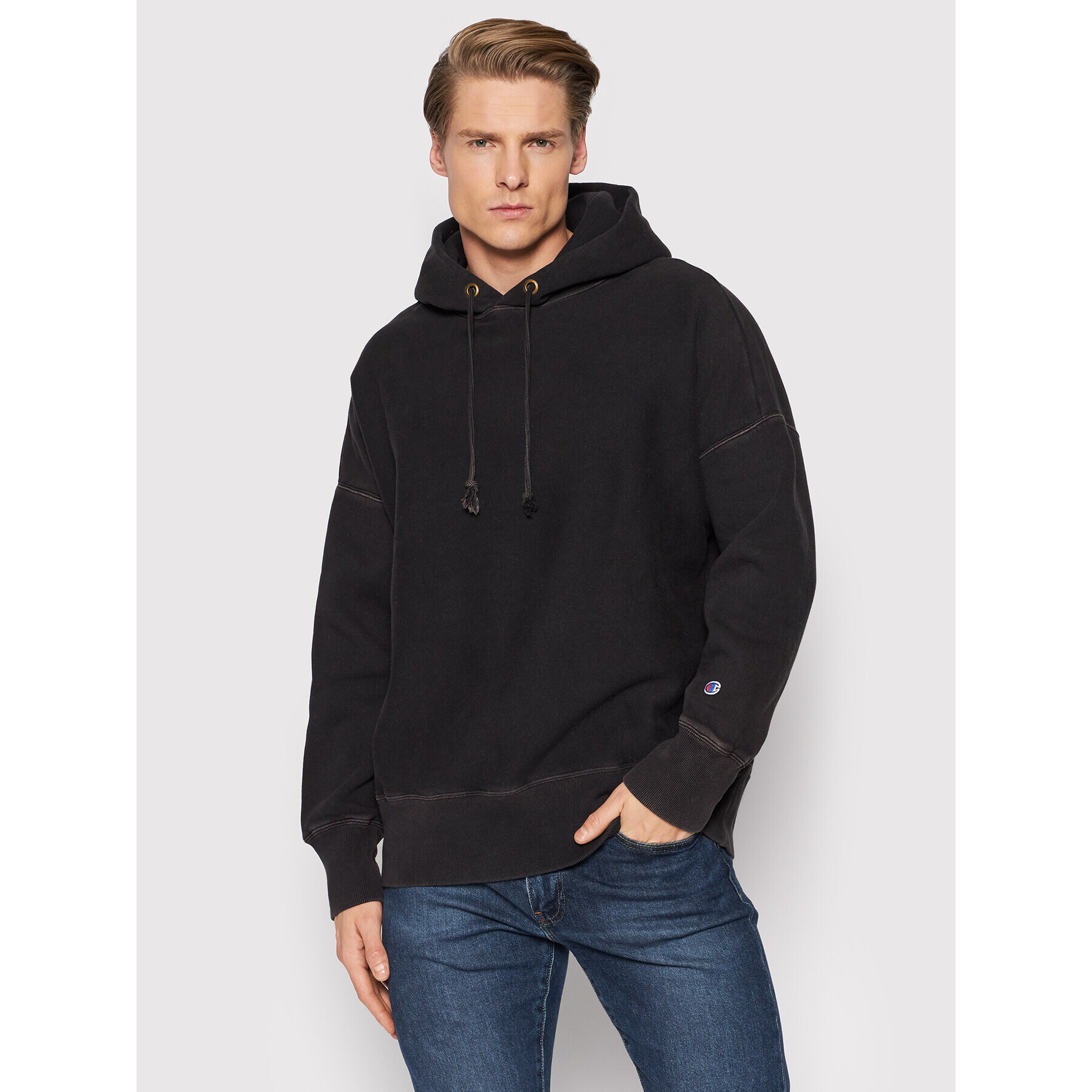 Champion Bluză Acid Wash 216489 Negru Oversize - Pled.ro