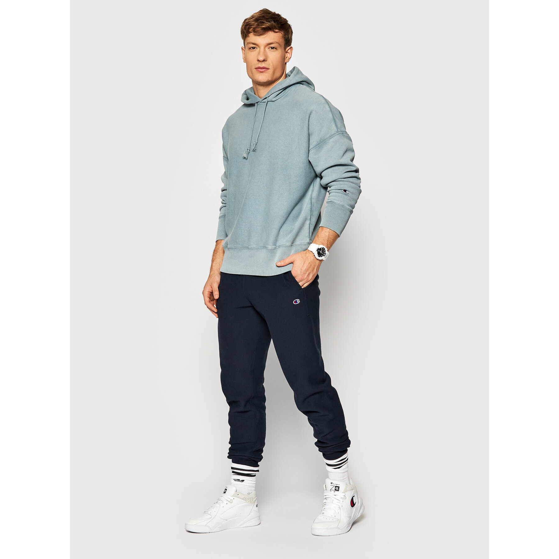 Champion Bluză Acid Wash 216489 Verde Oversize - Pled.ro