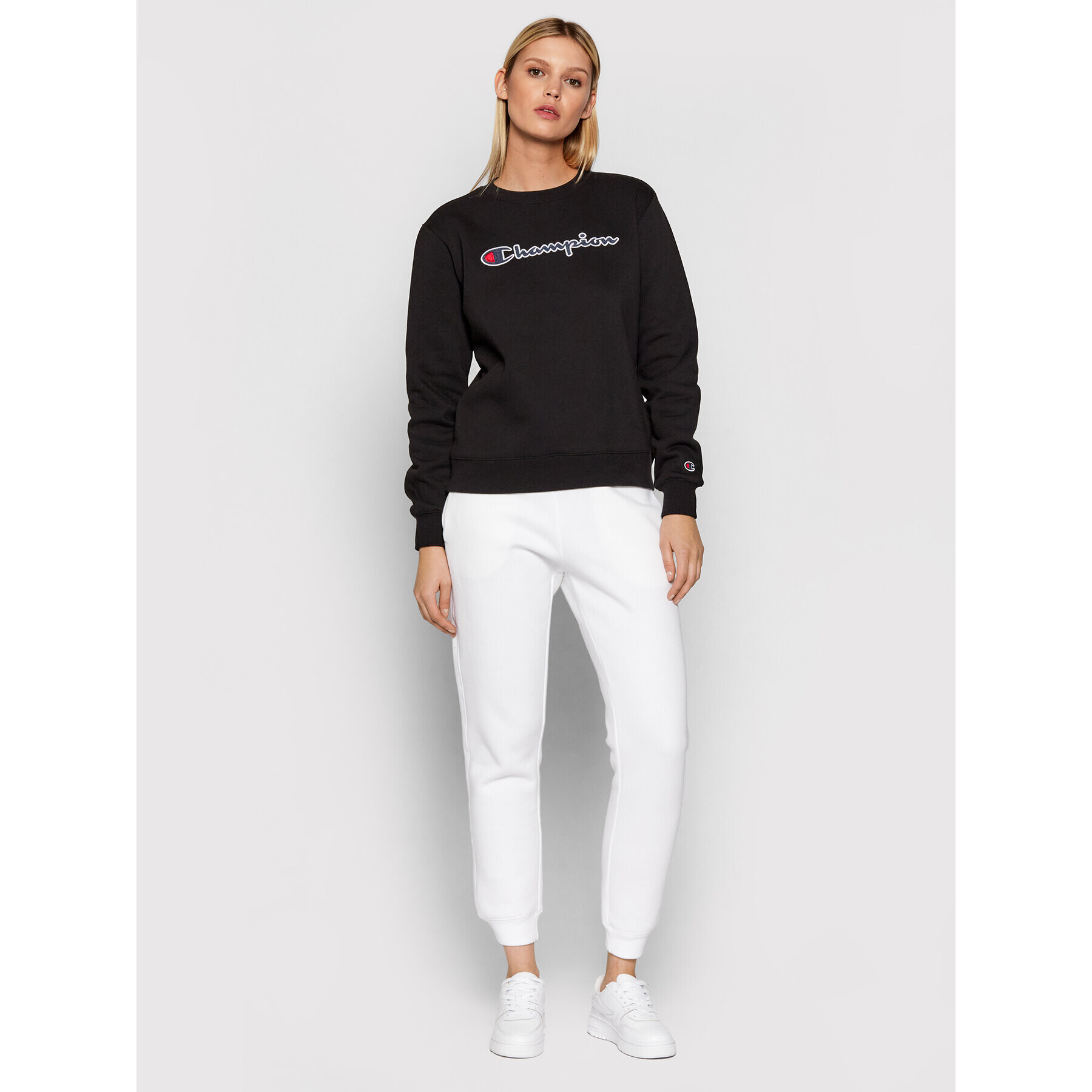 Champion Bluză Blend Script Logo 114462 Negru Regular Fit - Pled.ro