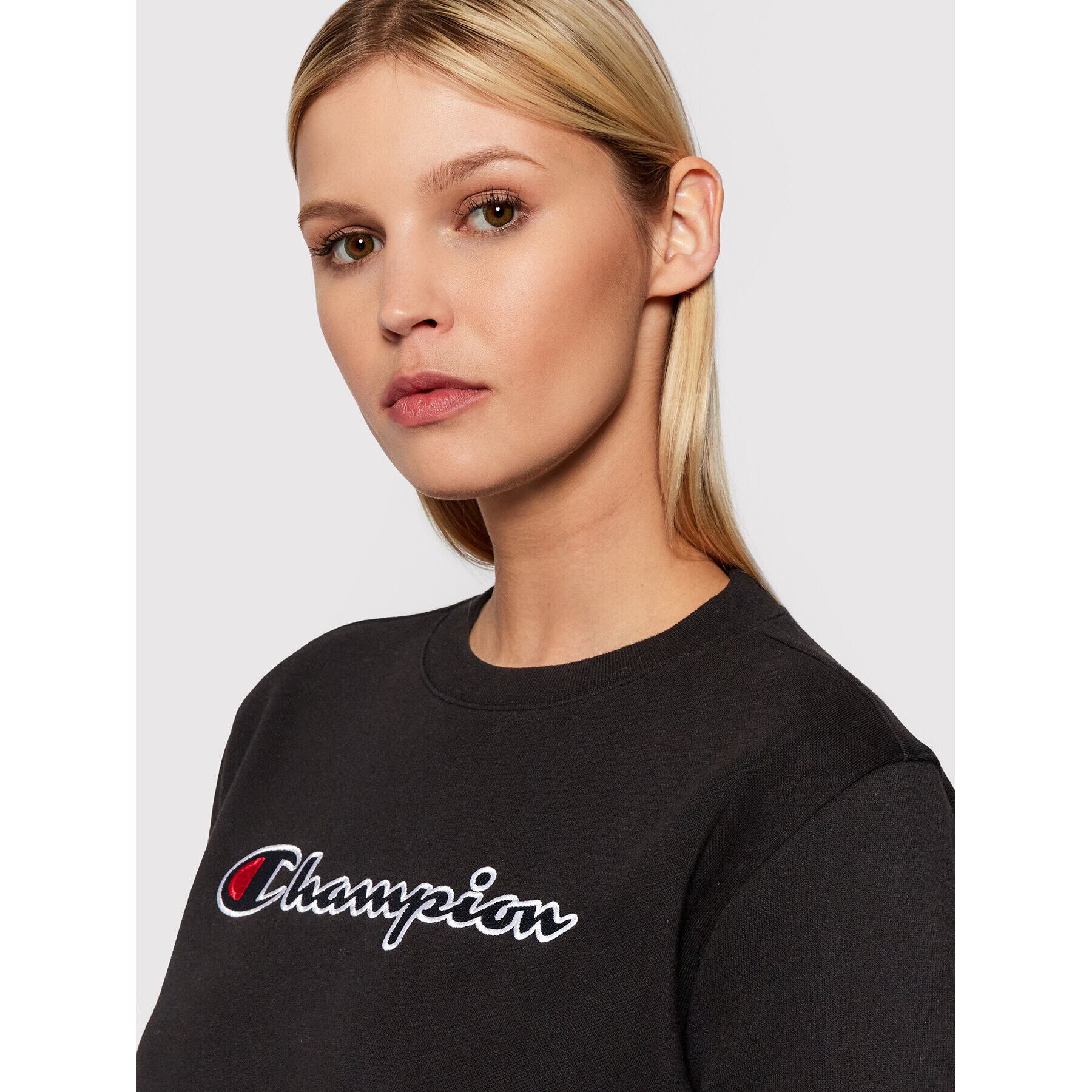 Champion Bluză Blend Script Logo 114462 Negru Regular Fit - Pled.ro