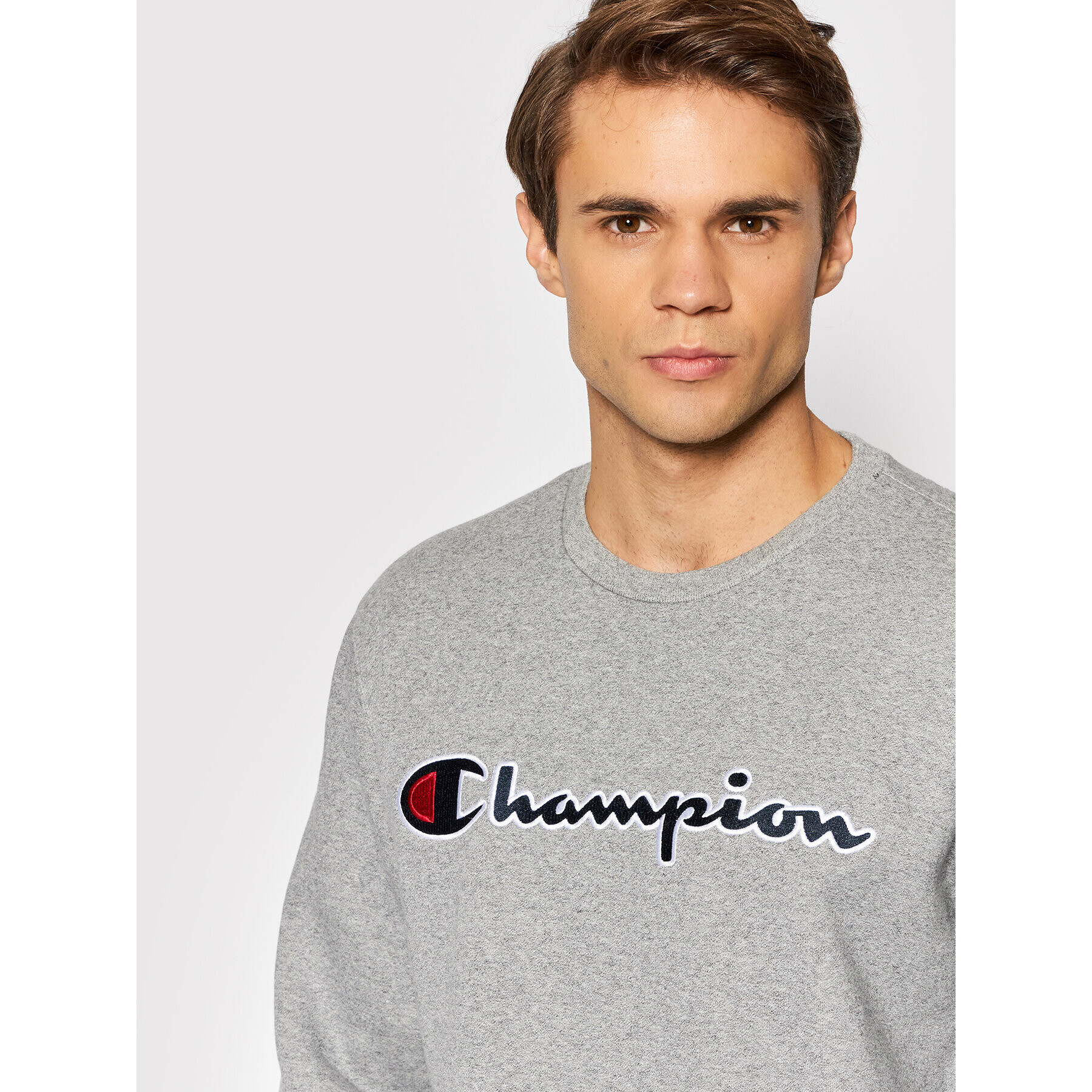 Champion Bluză Blend Script Logo 216471 Gri Regular Fit - Pled.ro