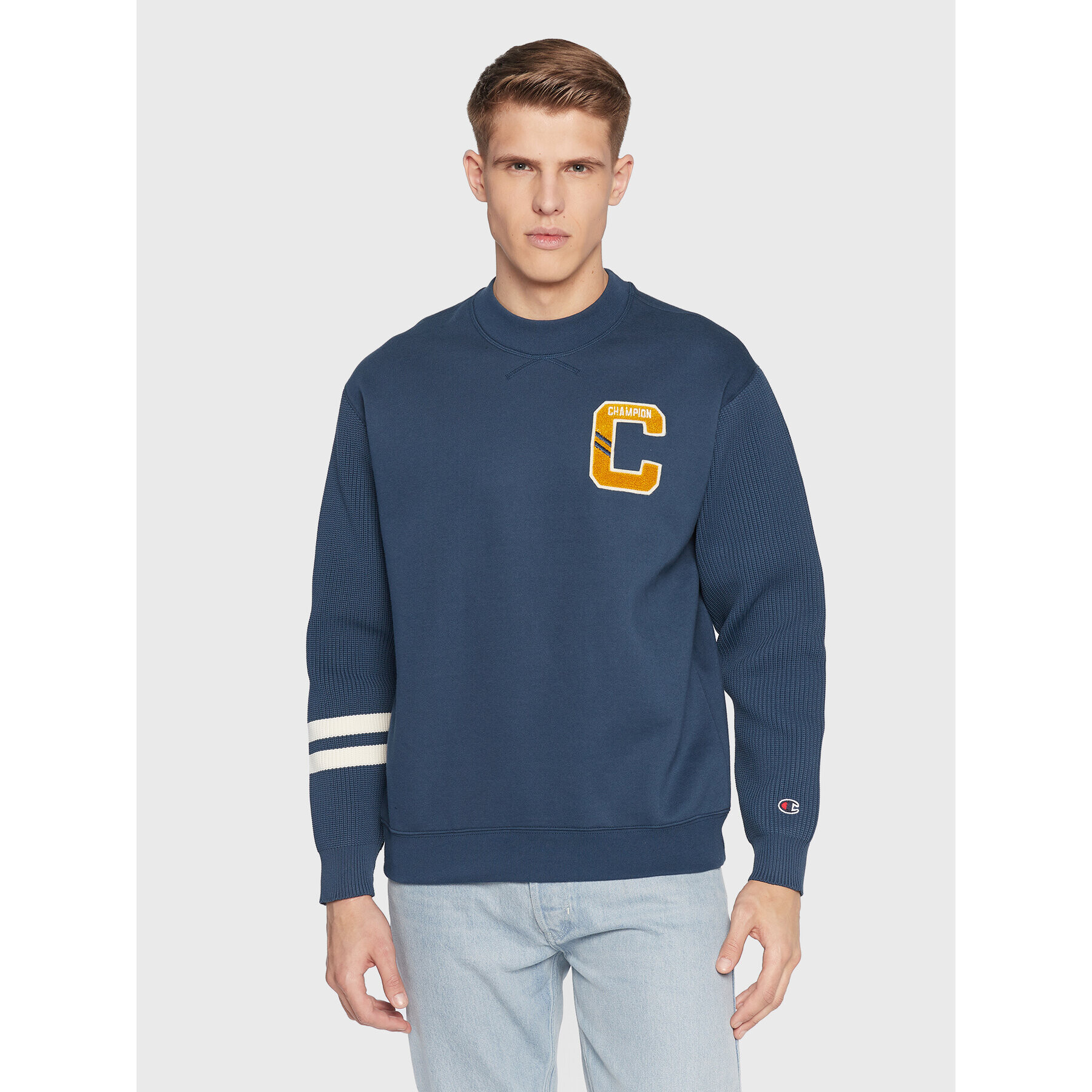 Champion Bluză Bookstore Logo 217885 Bleumarin Custom Fit - Pled.ro