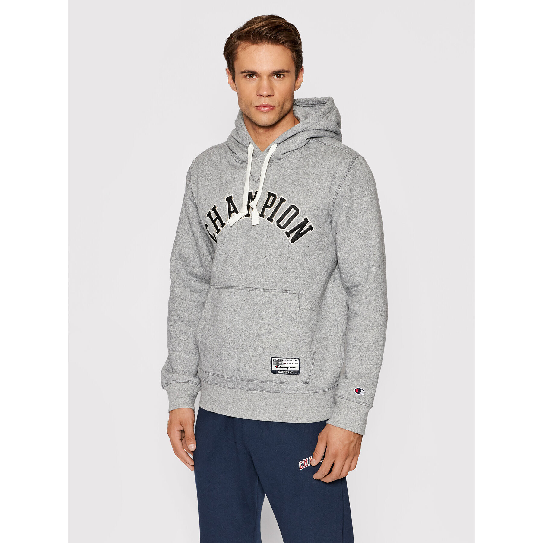 Champion Bluză Collegiate Logo 216569 Gri Regular Fit - Pled.ro