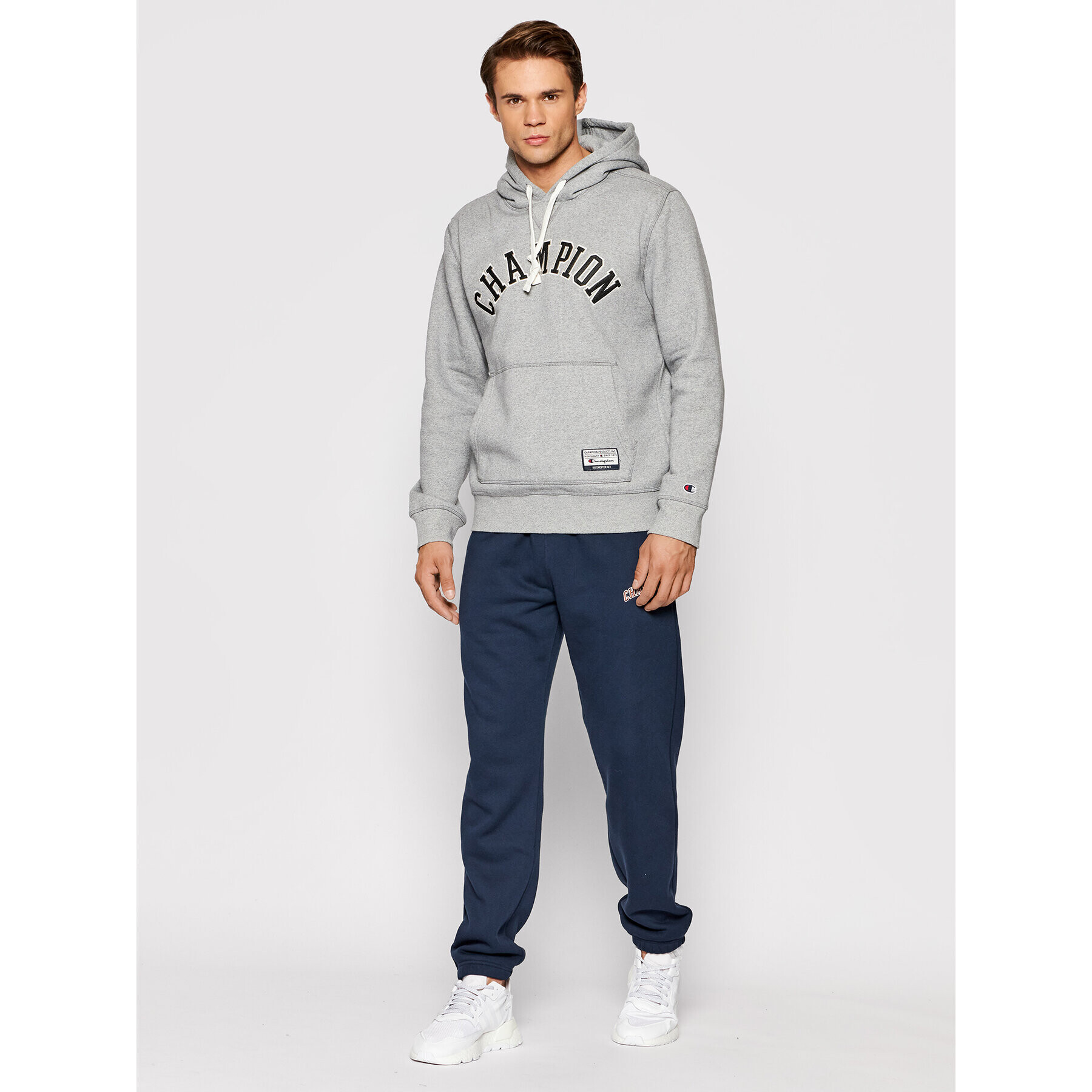 Champion Bluză Collegiate Logo 216569 Gri Regular Fit - Pled.ro