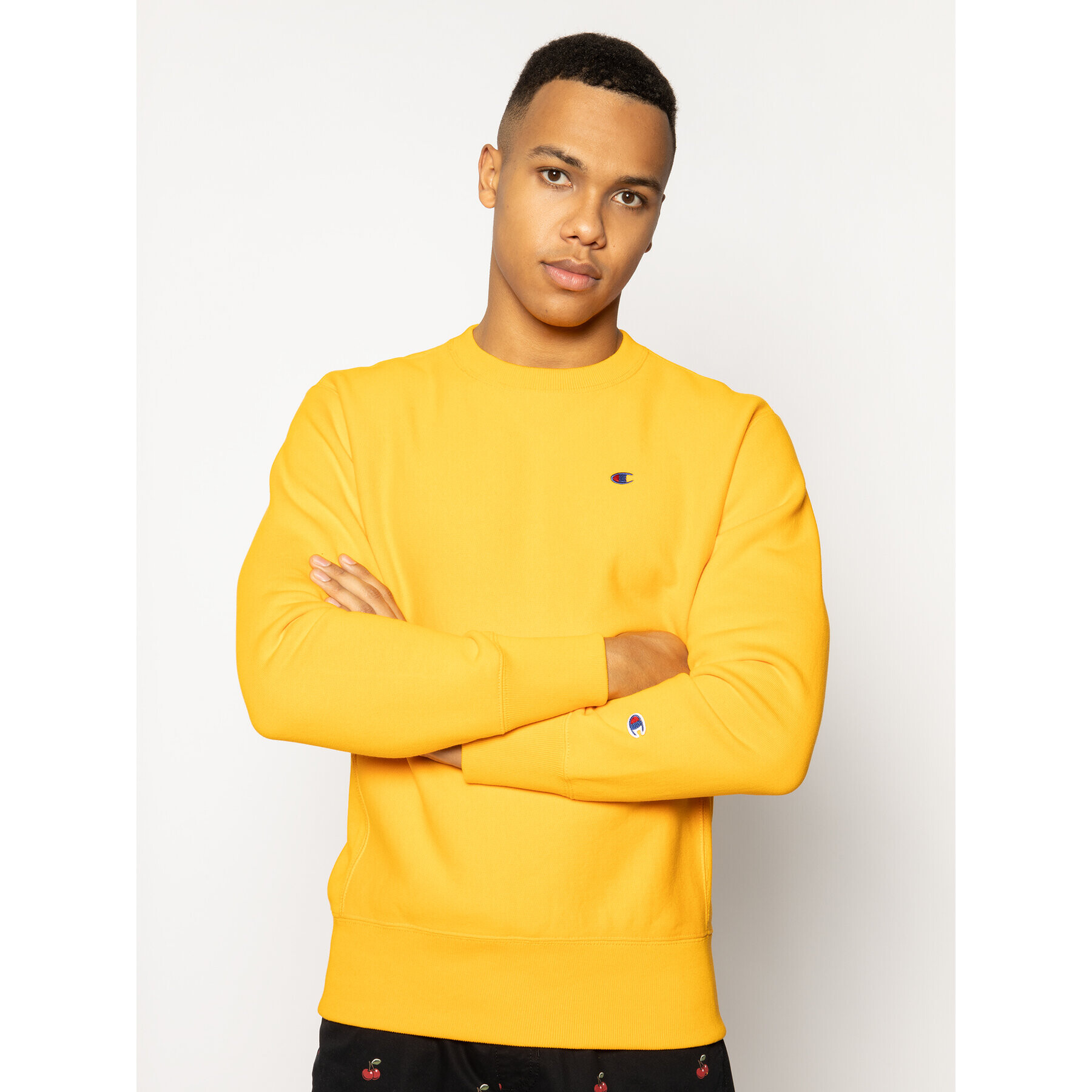 Champion Bluză Crewneck 214676 Portocaliu Custom Fit - Pled.ro