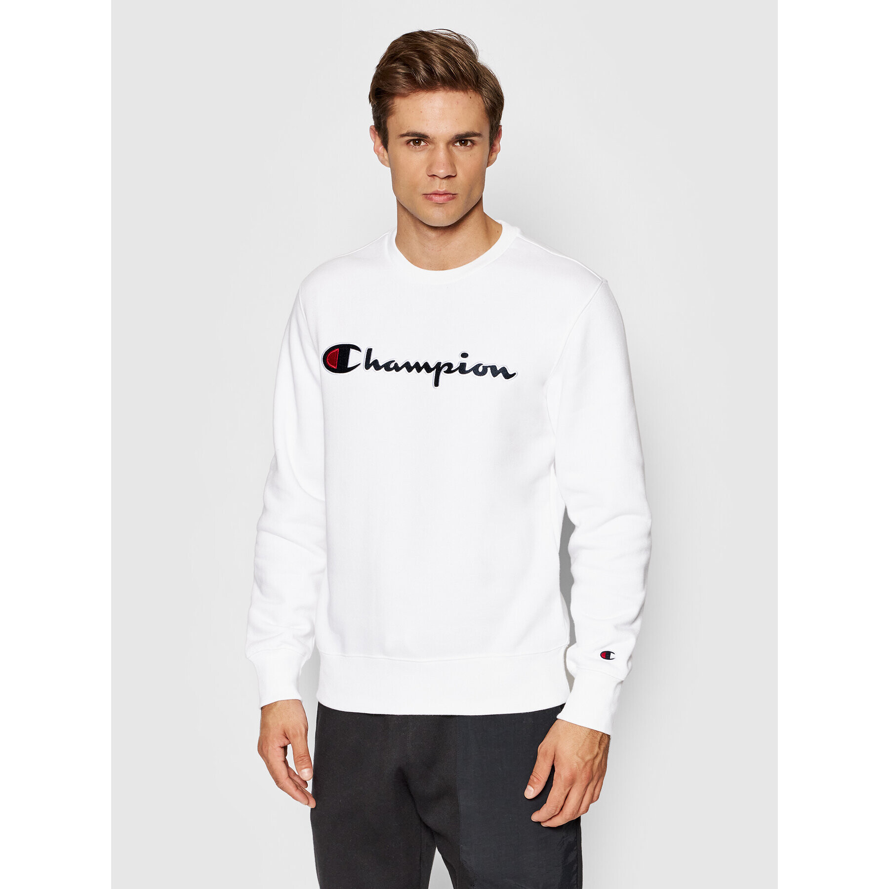 Champion Bluză Crewneck 216471 Alb Custom Fit - Pled.ro