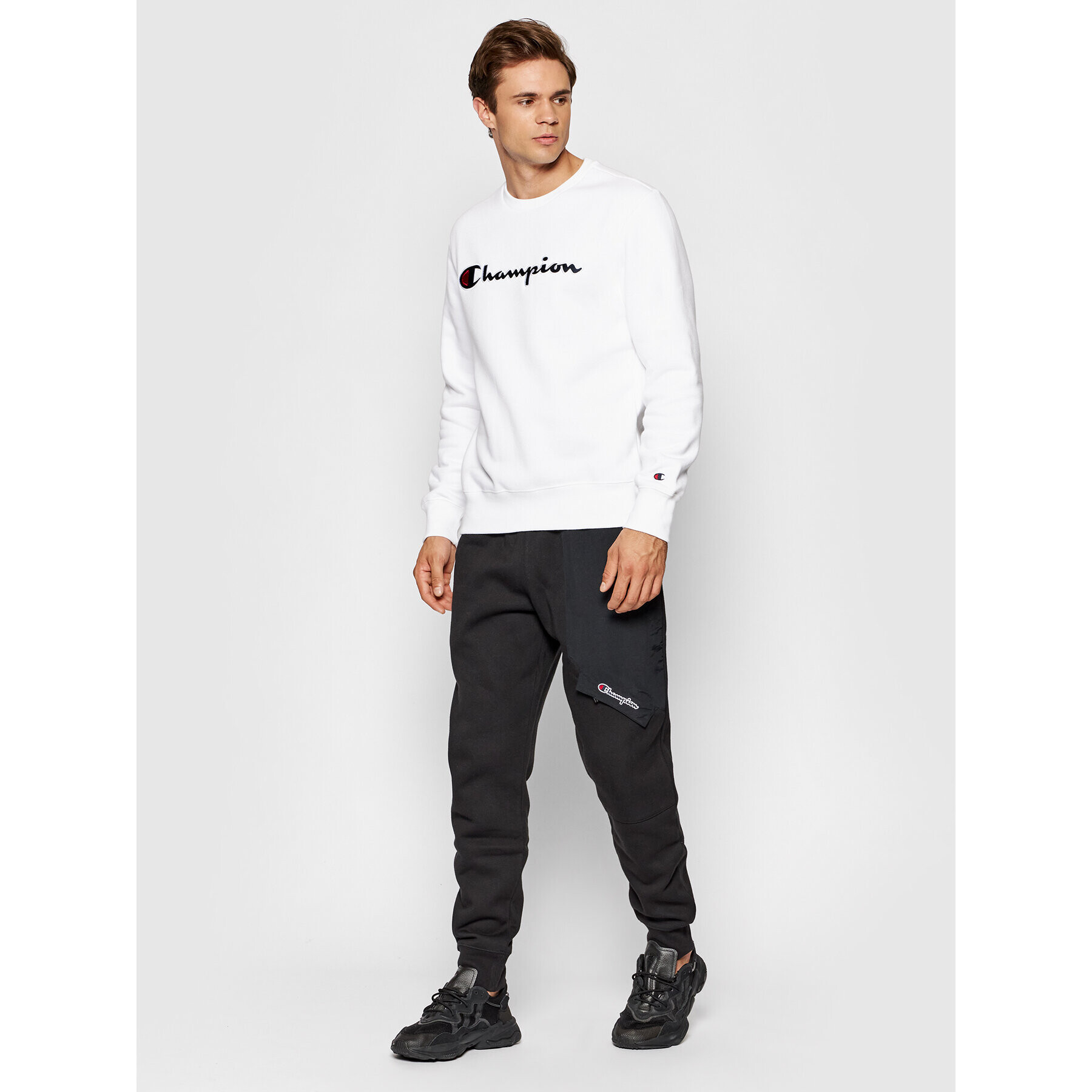 Champion Bluză Crewneck 216471 Alb Custom Fit - Pled.ro