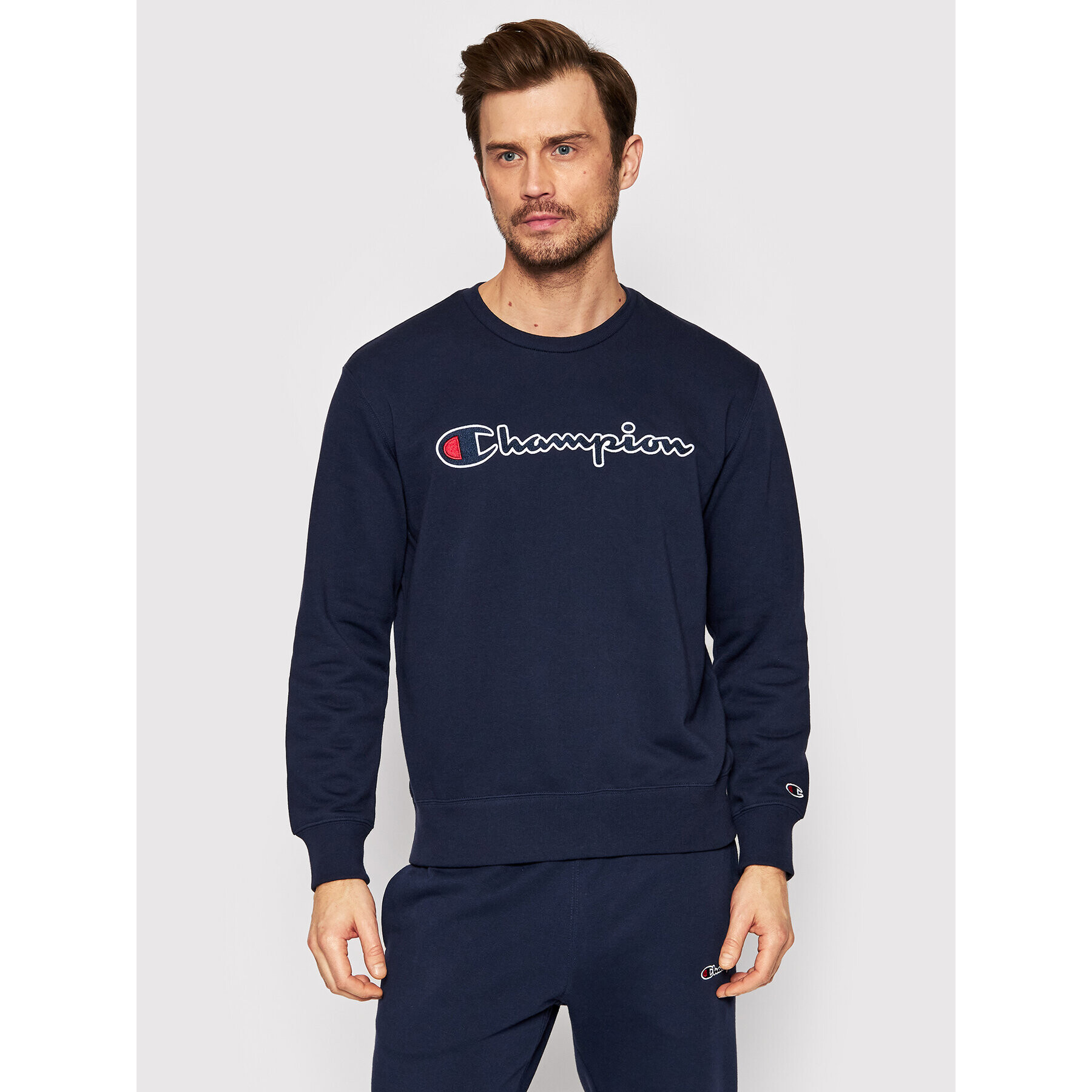 Champion Bluză Crewneck 217061 Bleumarin Regular Fit - Pled.ro