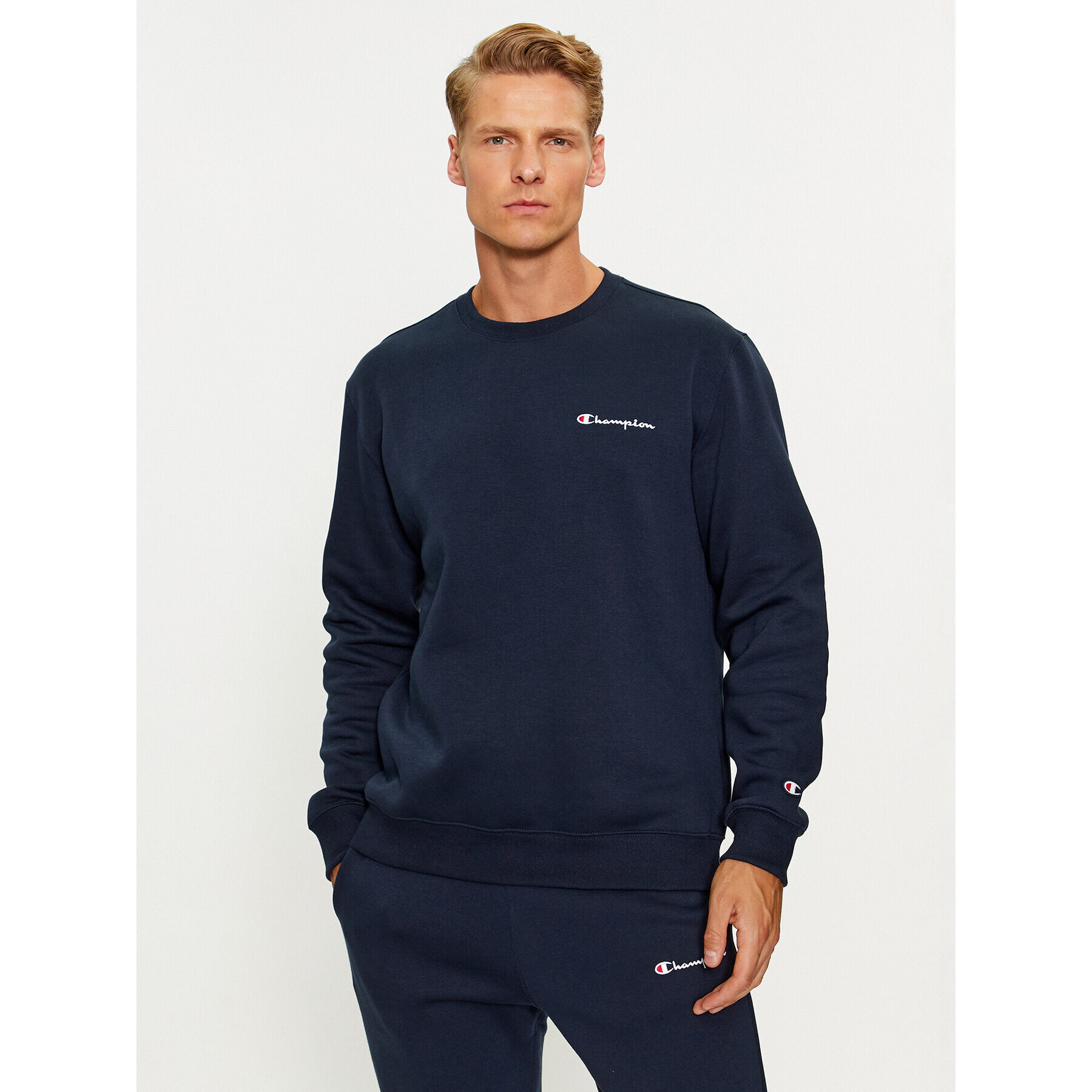 Champion Bluză Crewneck Sweatshirt 219209 Bleumarin Comfort Fit - Pled.ro