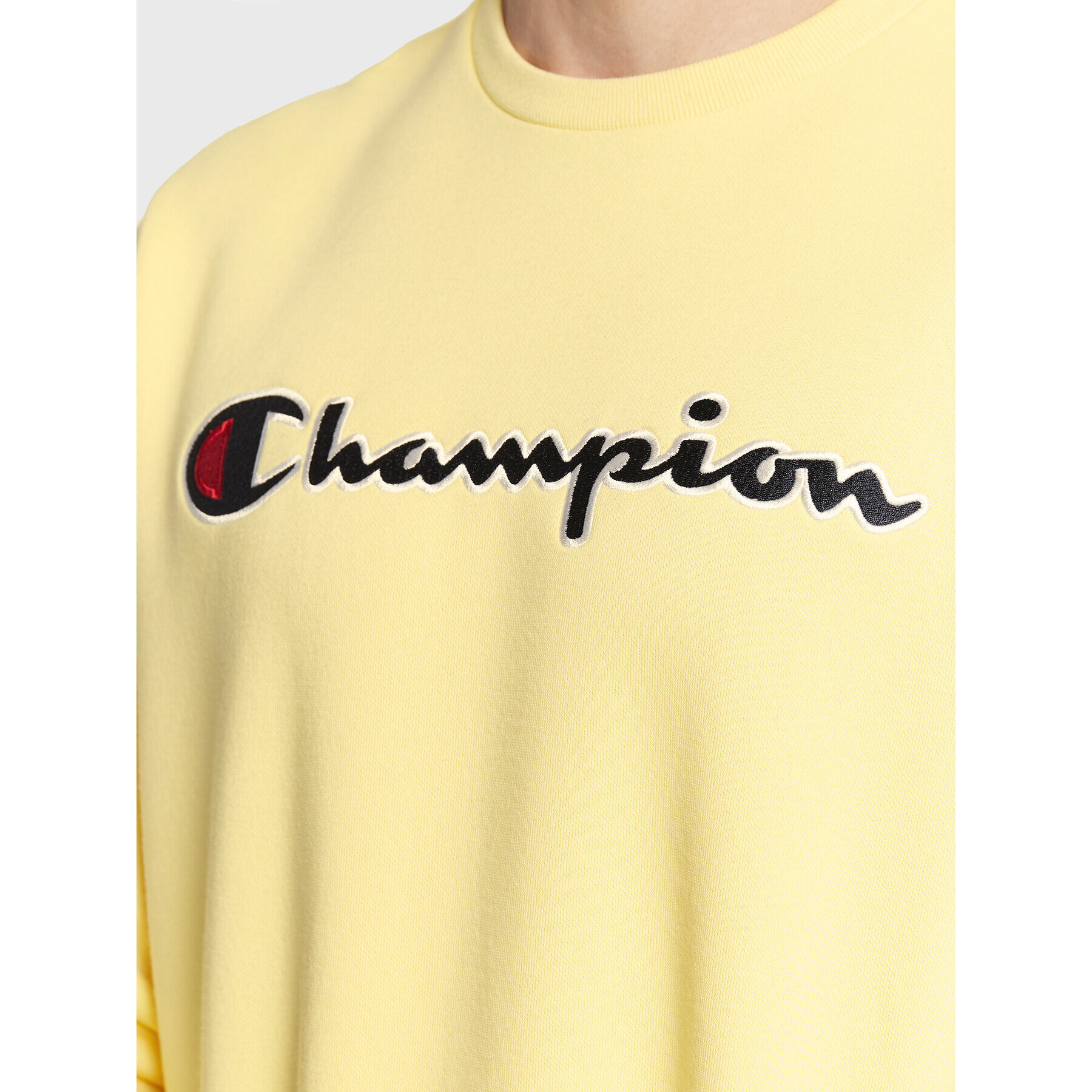 Champion Bluză Embroided Script Logo 217859 Galben Regular Fit - Pled.ro