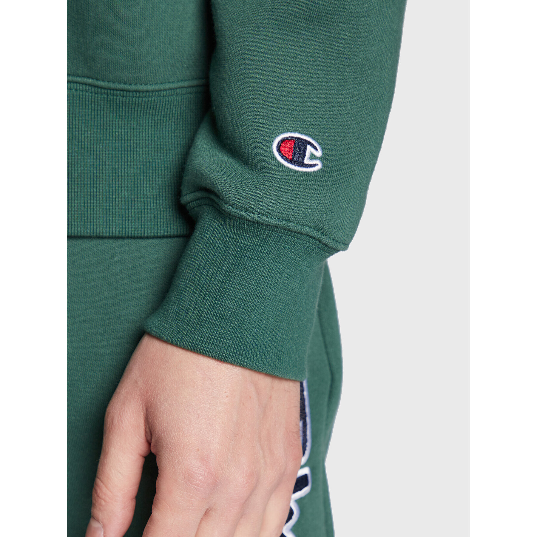 Champion Bluză Embroided Script Logo 217859 Verde Regular Fit - Pled.ro