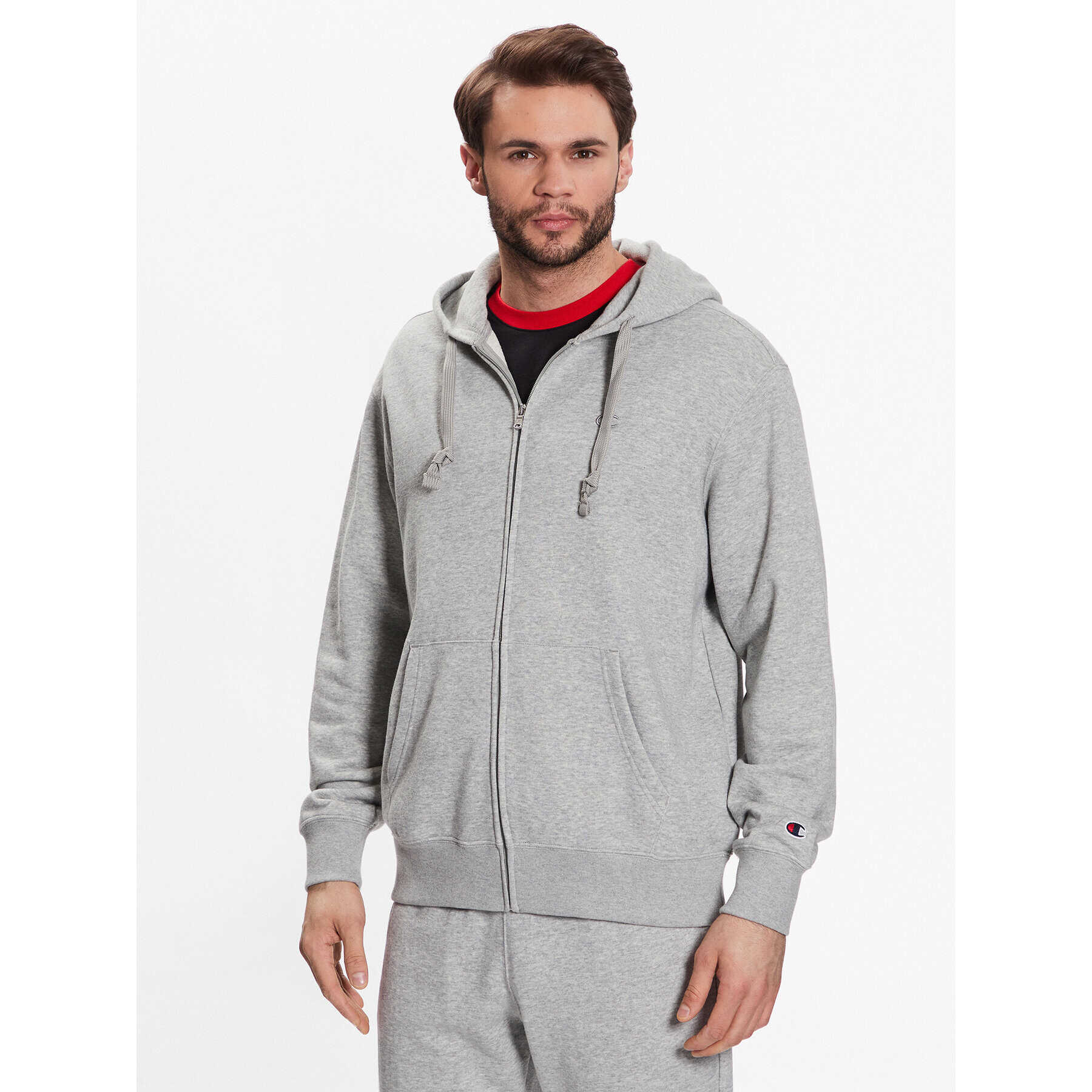 Champion Bluză Embroidered 218493 Gri Relaxed Fit - Pled.ro