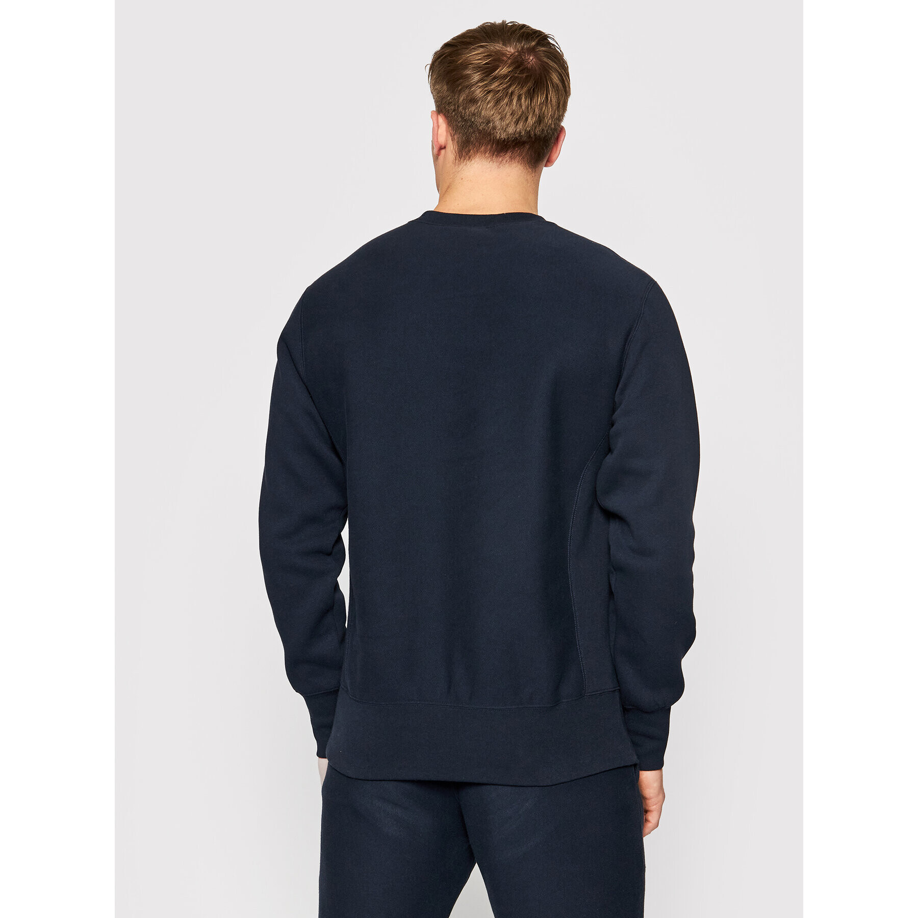 Champion Bluză Embroidered Script Logo Reverse Weave 216539 Bleumarin Regular Fit - Pled.ro