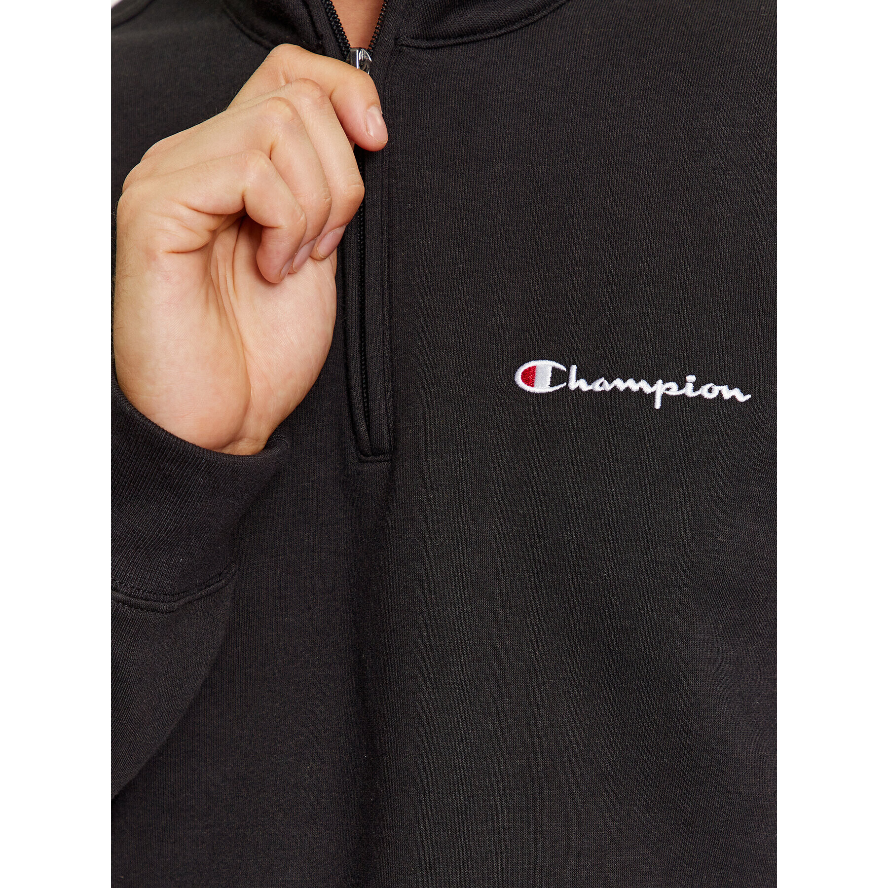 Champion Bluză Half Zip Sweatshirt 219213 Negru Comfort Fit - Pled.ro