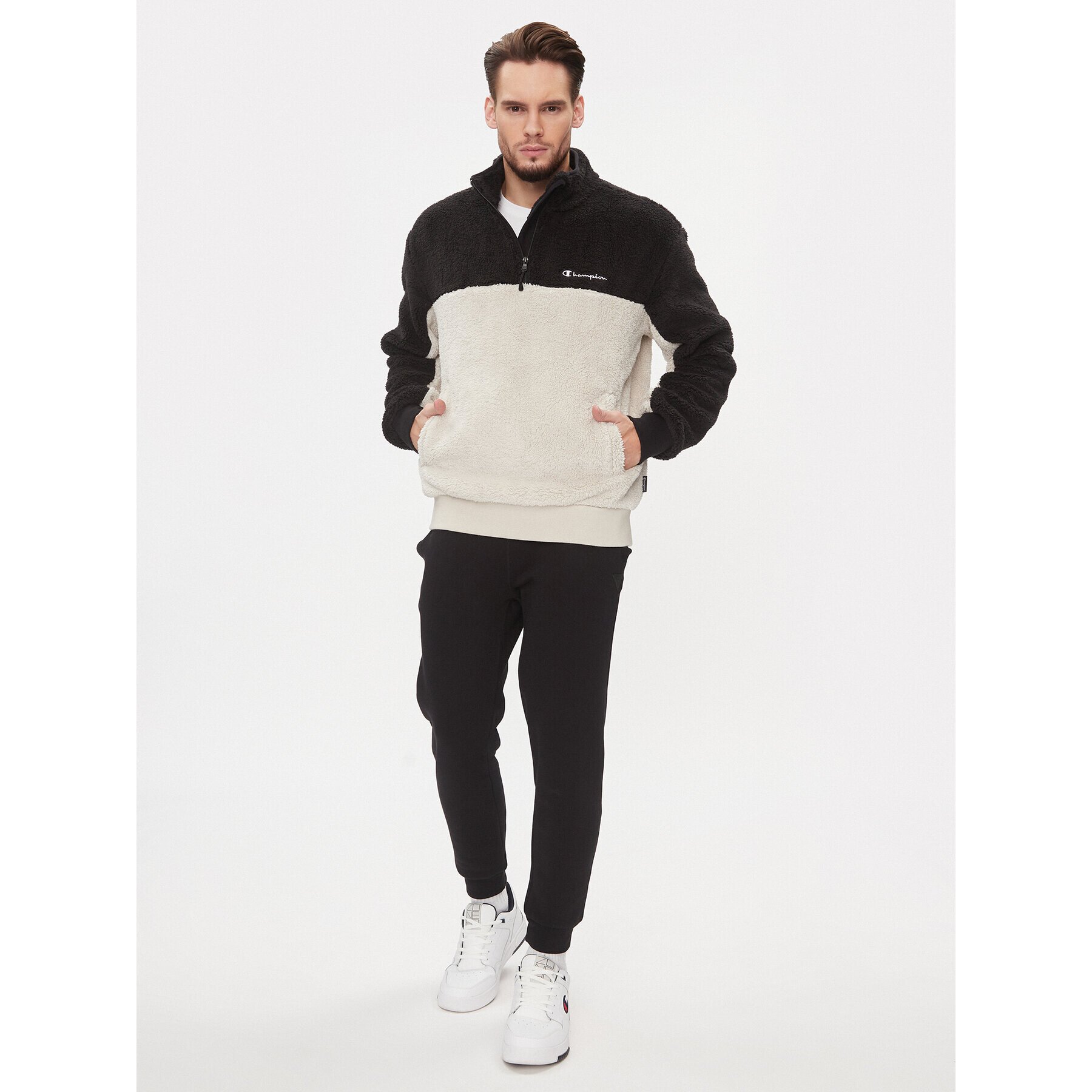 Champion Bluză Half Zip Top 219442 Bej Regular Fit - Pled.ro