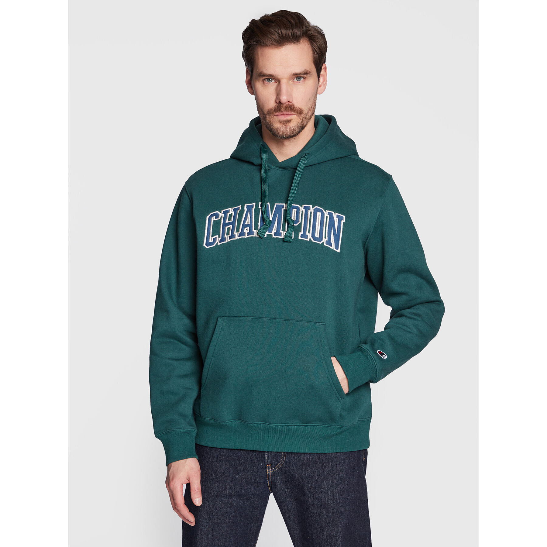 Champion Bluză Heavy Fleece Bookstore 217876 Verde Regular Fit - Pled.ro