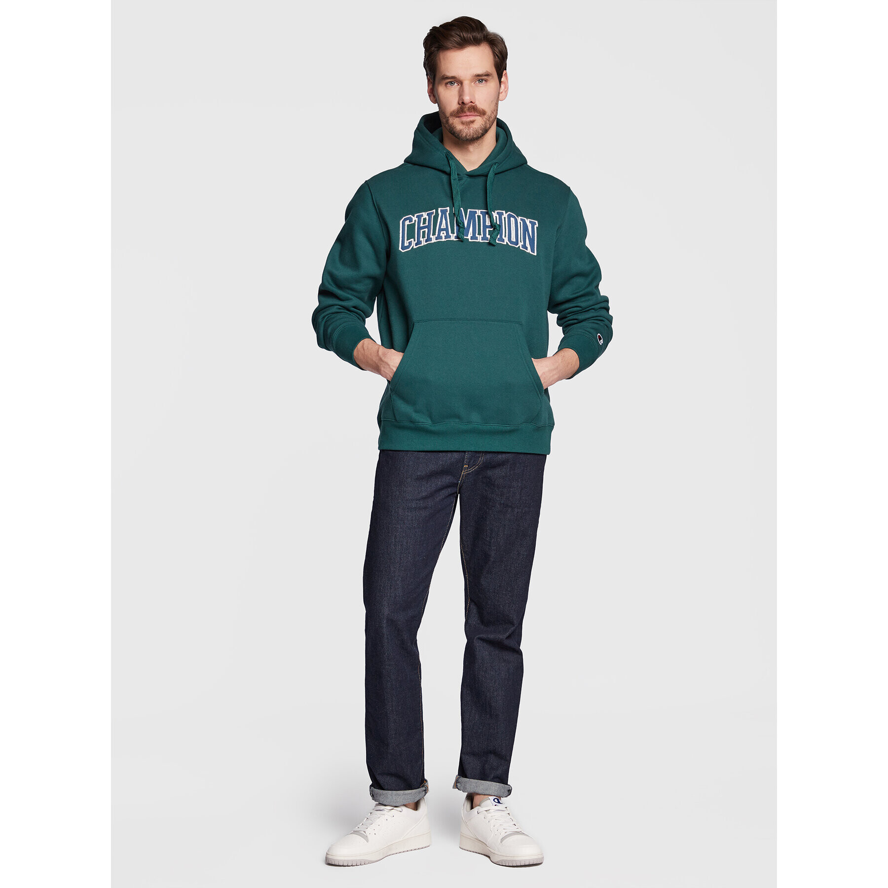 Champion Bluză Heavy Fleece Bookstore 217876 Verde Regular Fit - Pled.ro