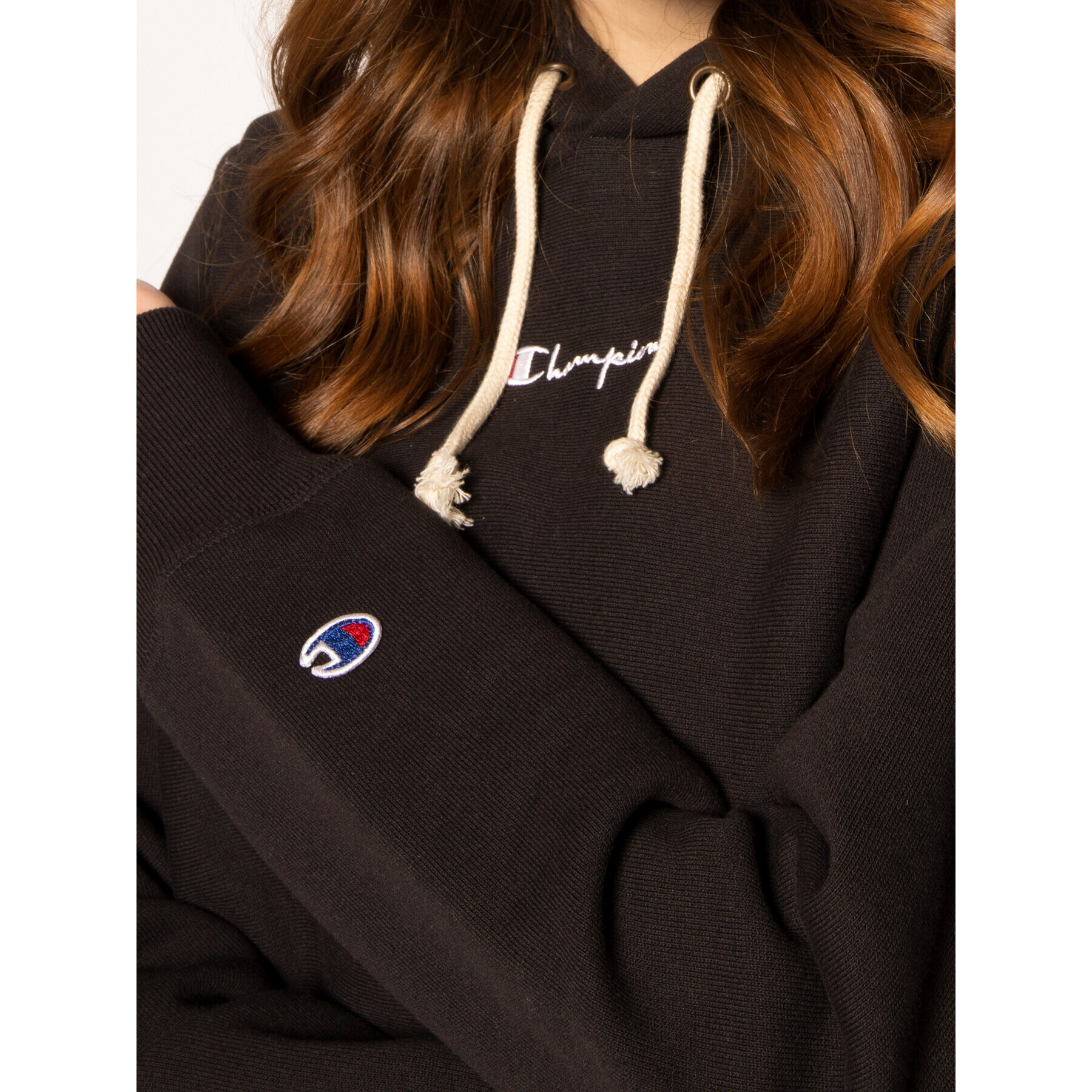 Champion Bluză Hooded 112691 Negru Custom Fit - Pled.ro