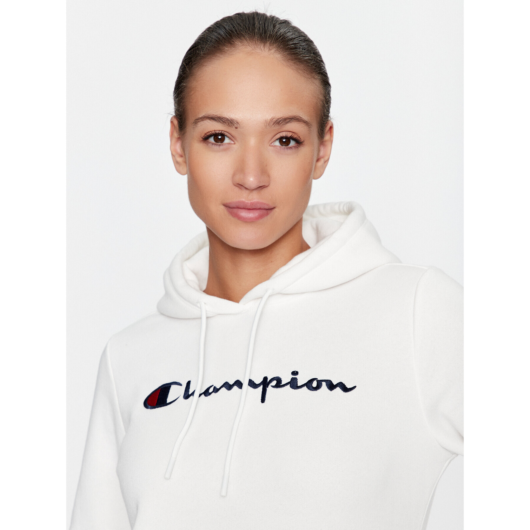 Champion Bluză Hooded Sweatshirt 116579 Écru Regular Fit - Pled.ro