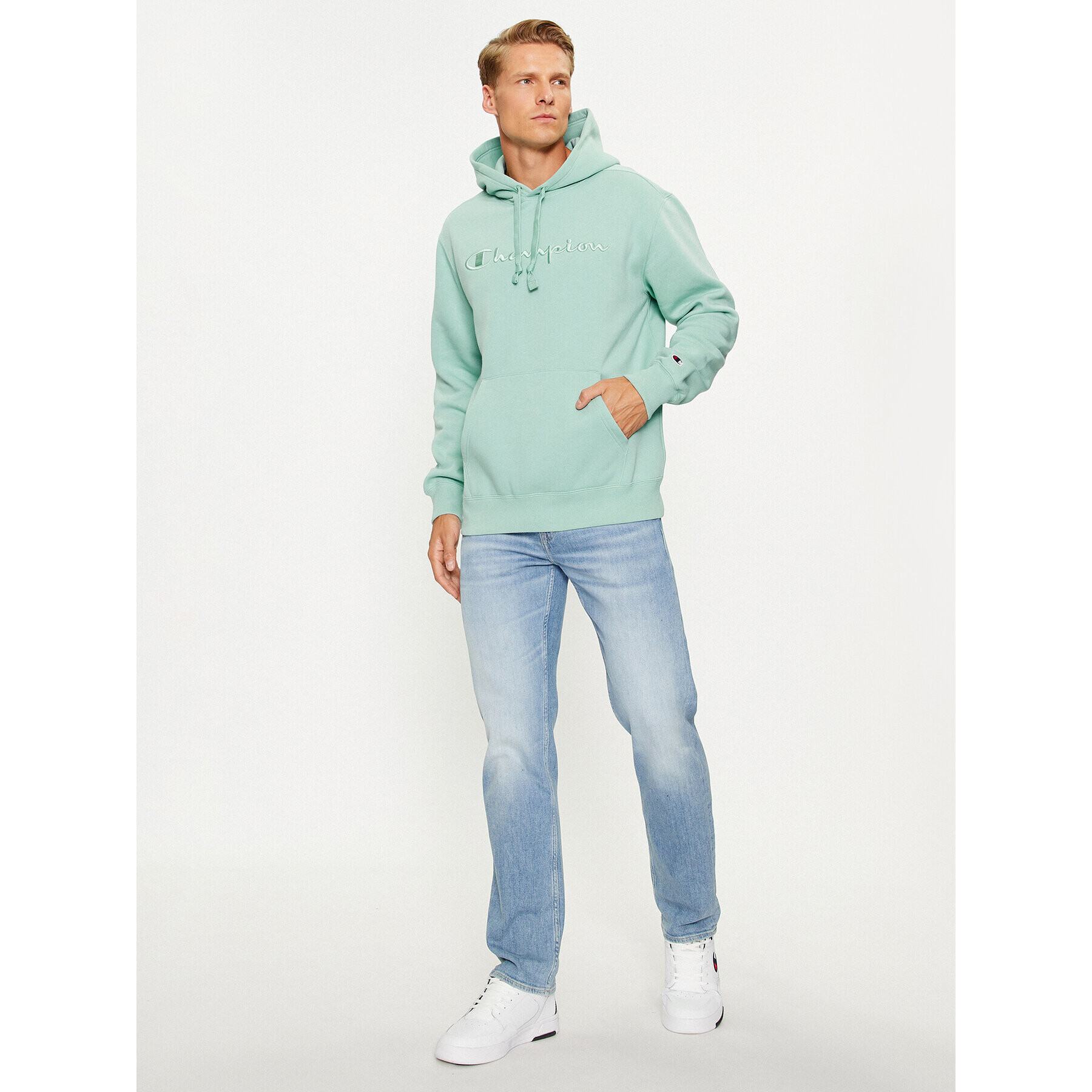 Champion Bluză Hooded Sweatshirt 219061 Albastru Regular Fit - Pled.ro