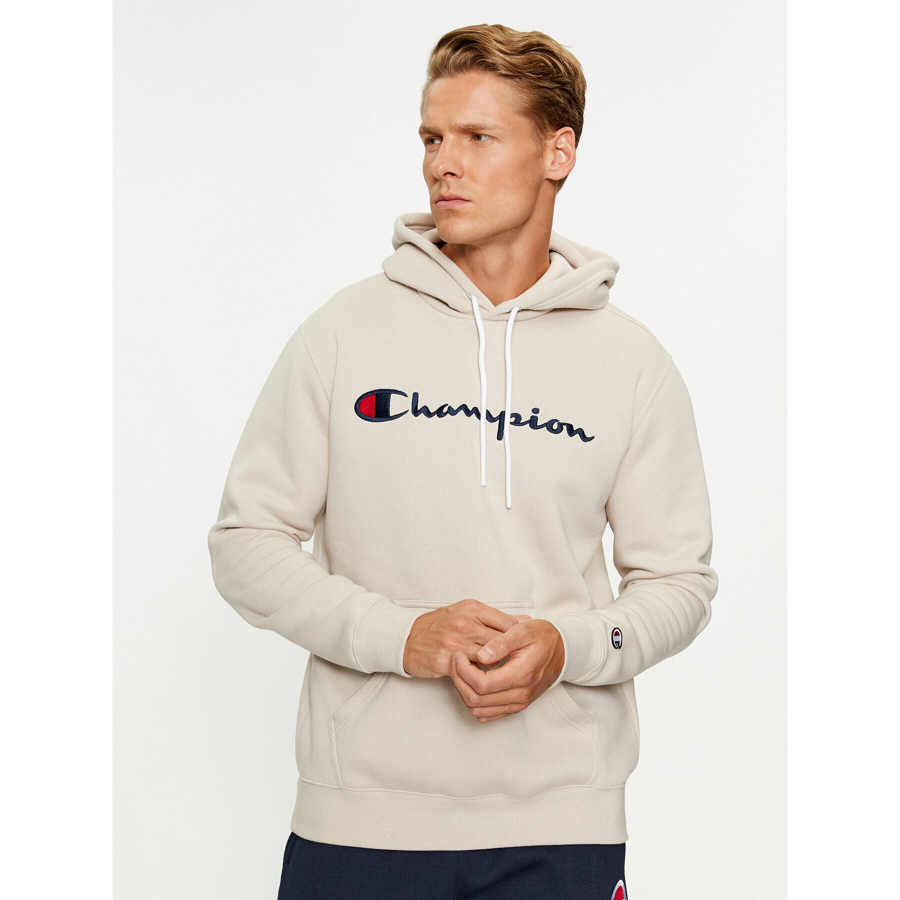 Champion Bluză Hooded Sweatshirt 219203 Gri Comfort Fit - Pled.ro