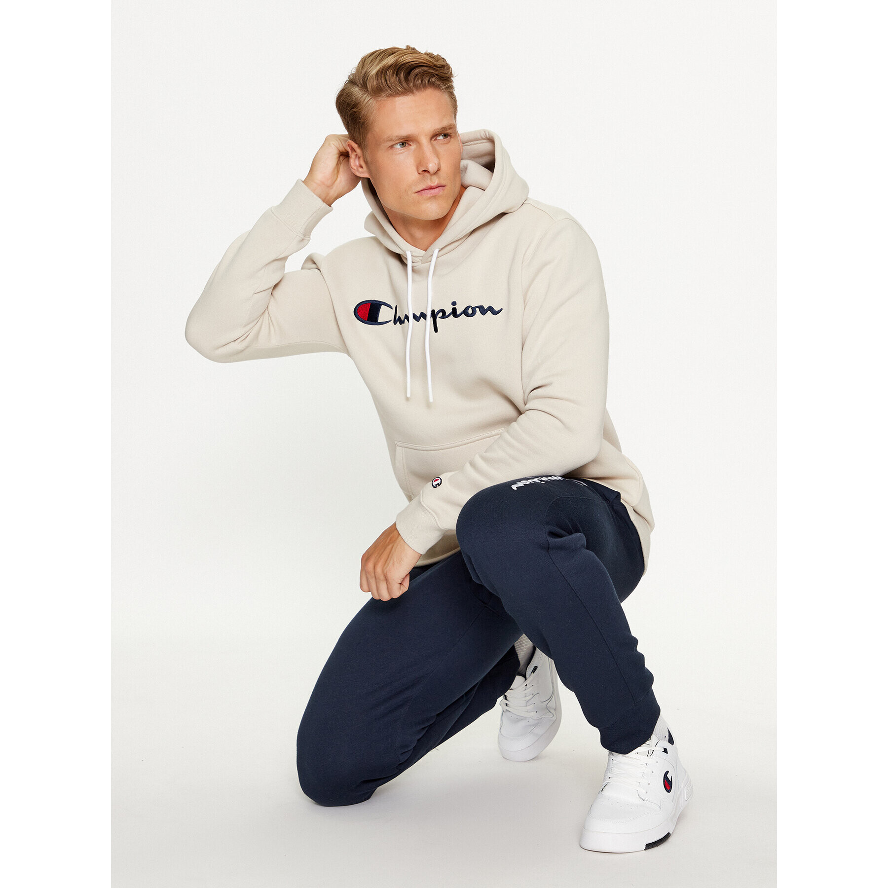 Champion Bluză Hooded Sweatshirt 219203 Gri Comfort Fit - Pled.ro