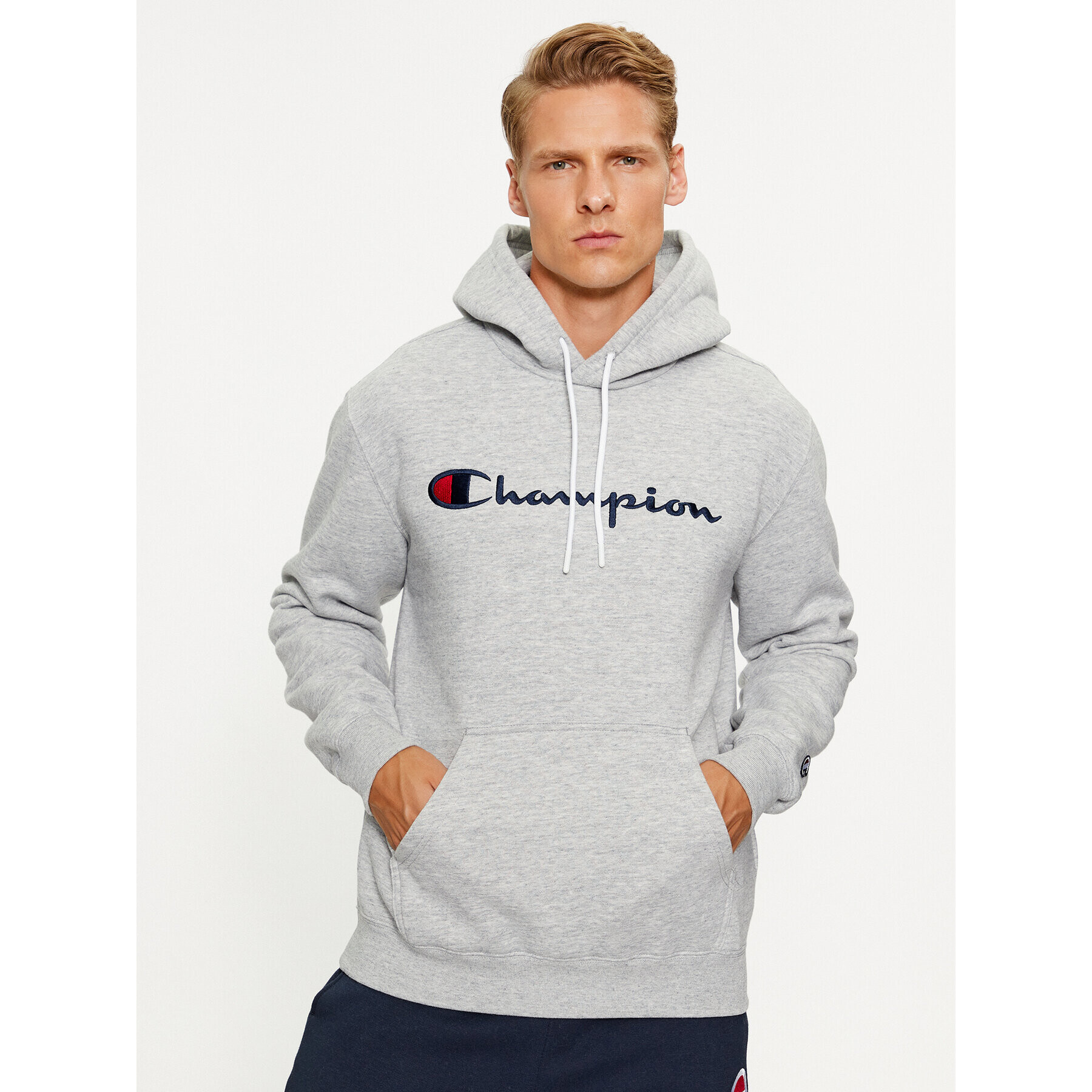 Champion Bluză Hooded Sweatshirt 219203 Gri Comfort Fit - Pled.ro