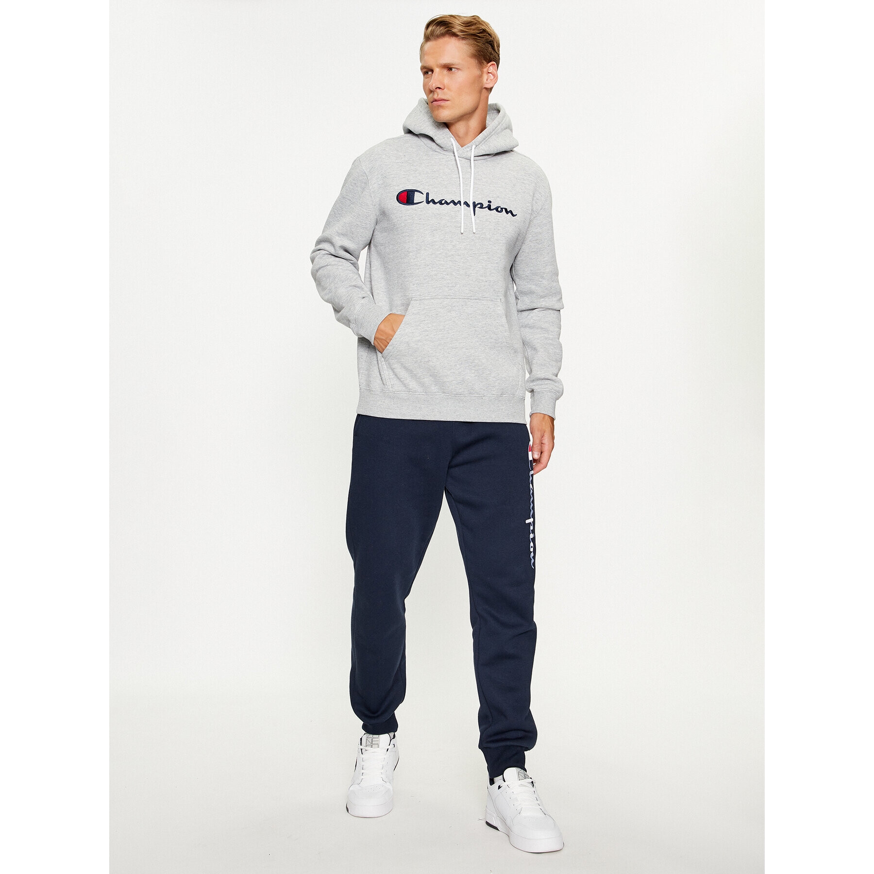 Champion Bluză Hooded Sweatshirt 219203 Gri Comfort Fit - Pled.ro