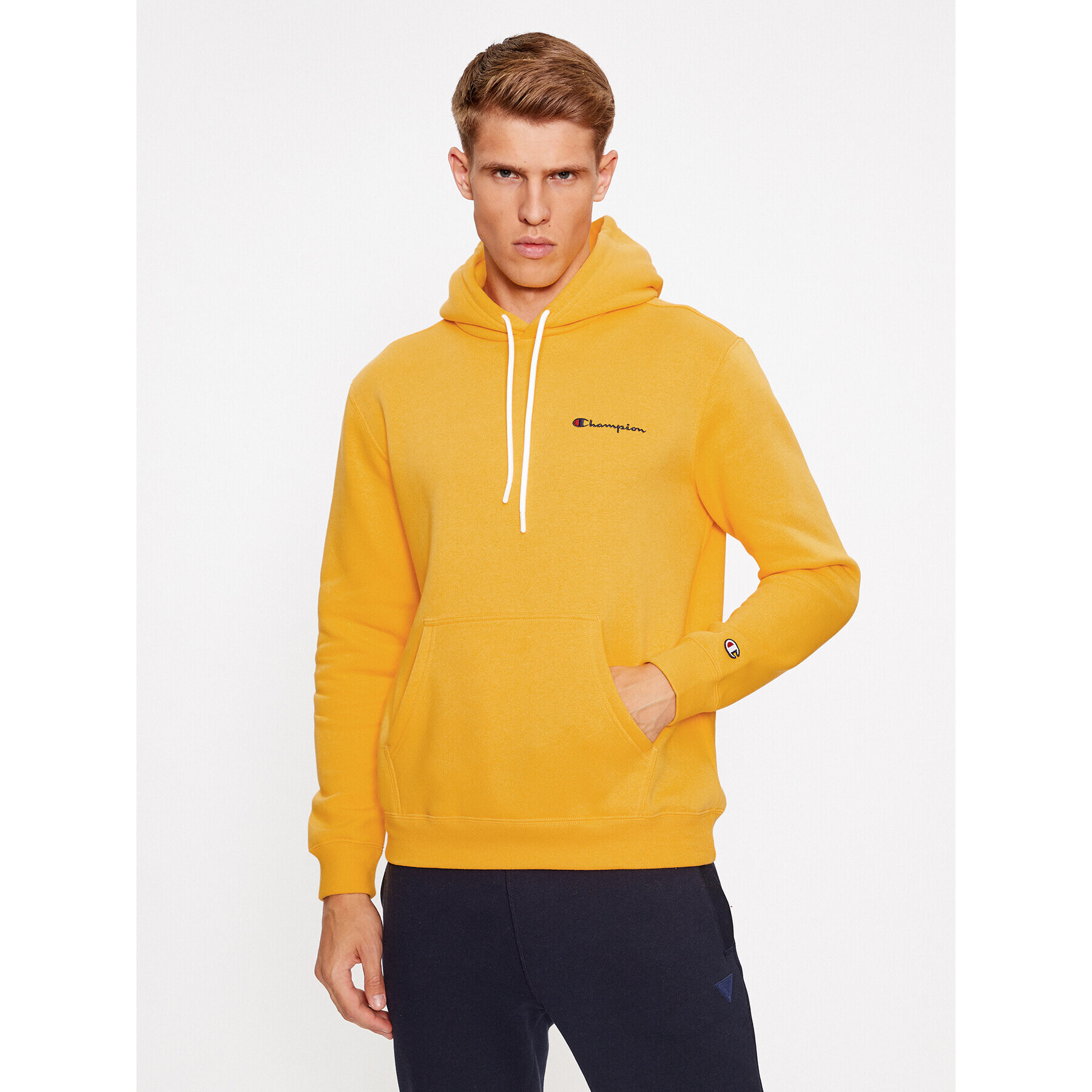 Champion Bluză Hooded Sweatshirt 219208 Galben Comfort Fit - Pled.ro