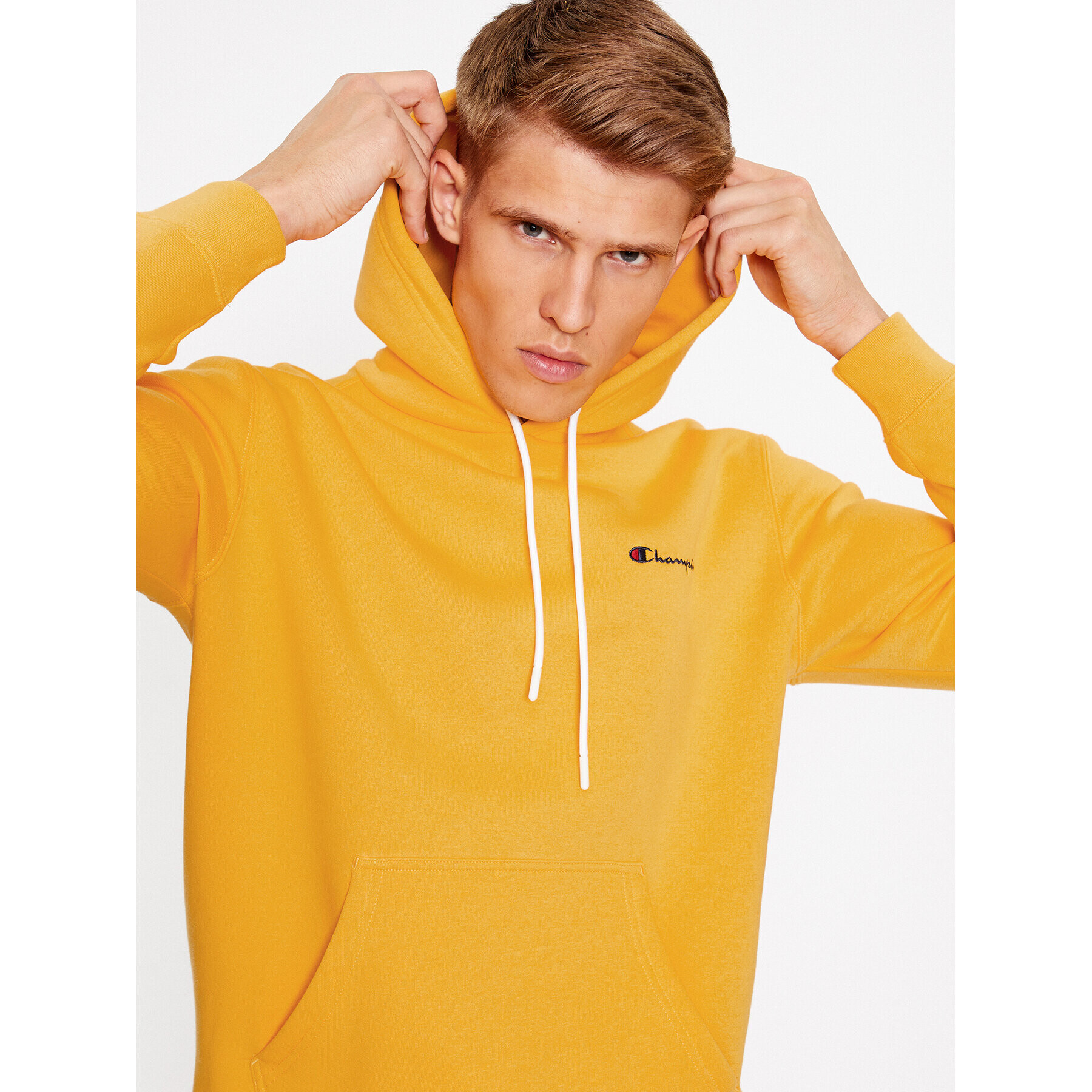 Champion Bluză Hooded Sweatshirt 219208 Galben Comfort Fit - Pled.ro