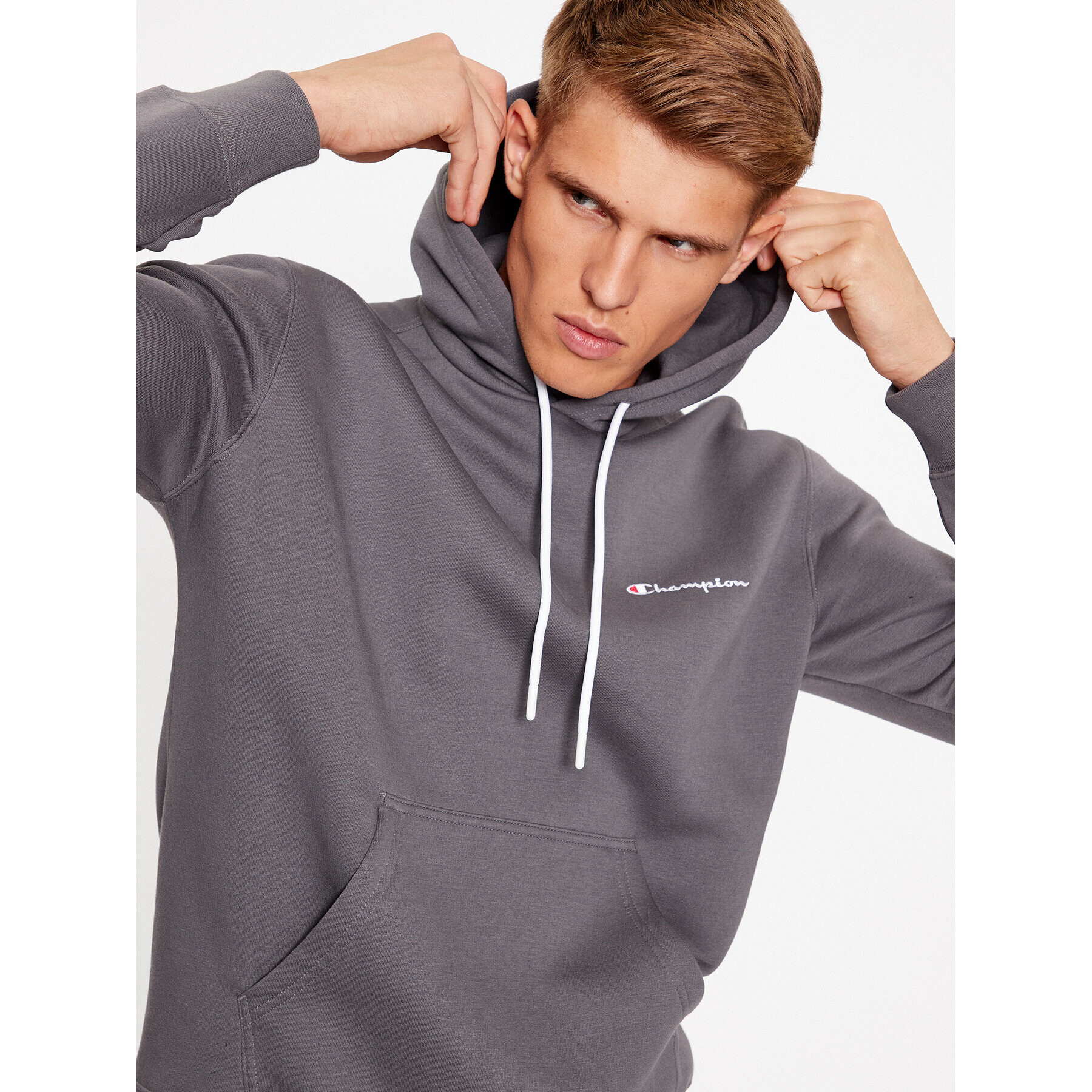 Champion Bluză Hooded Sweatshirt 219208 Gri Comfort Fit - Pled.ro