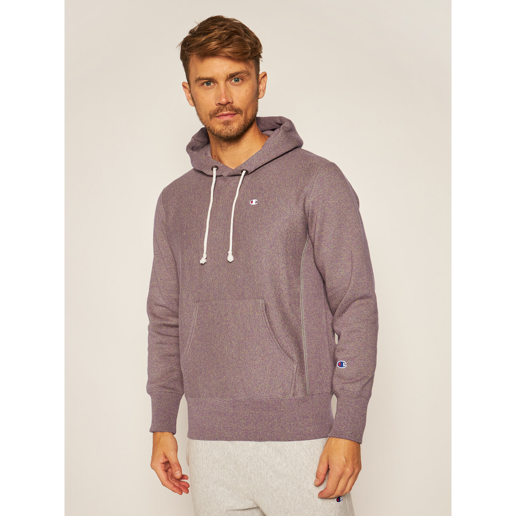 Champion Bluză Jaspé C Logo 214941 Violet Custom Fit - Pled.ro