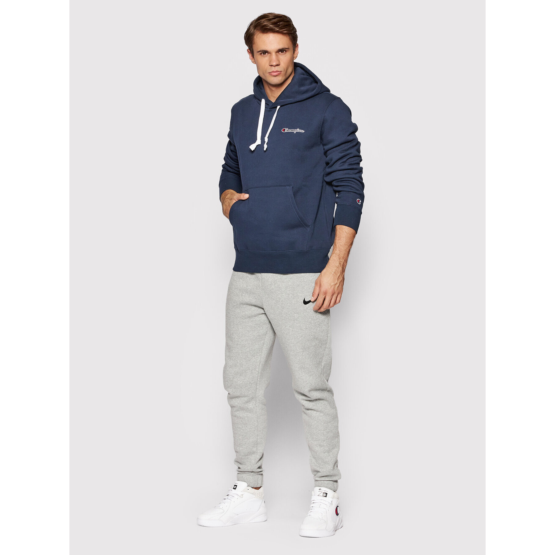 Champion Bluză Left Chest 216475 Bleumarin Custom Fit - Pled.ro