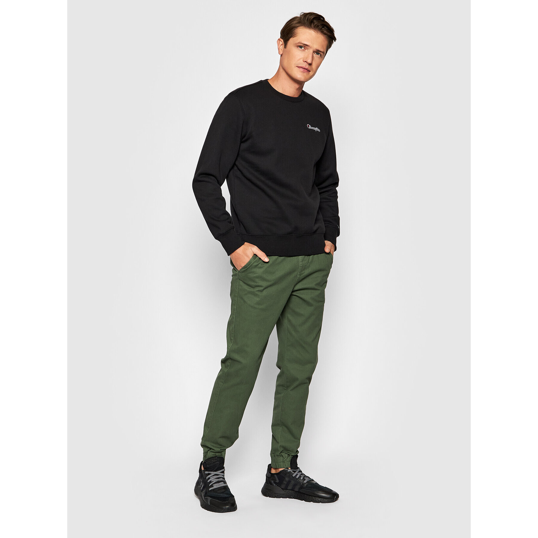 Champion Bluză Logo 216476 Negru Regular Fit - Pled.ro