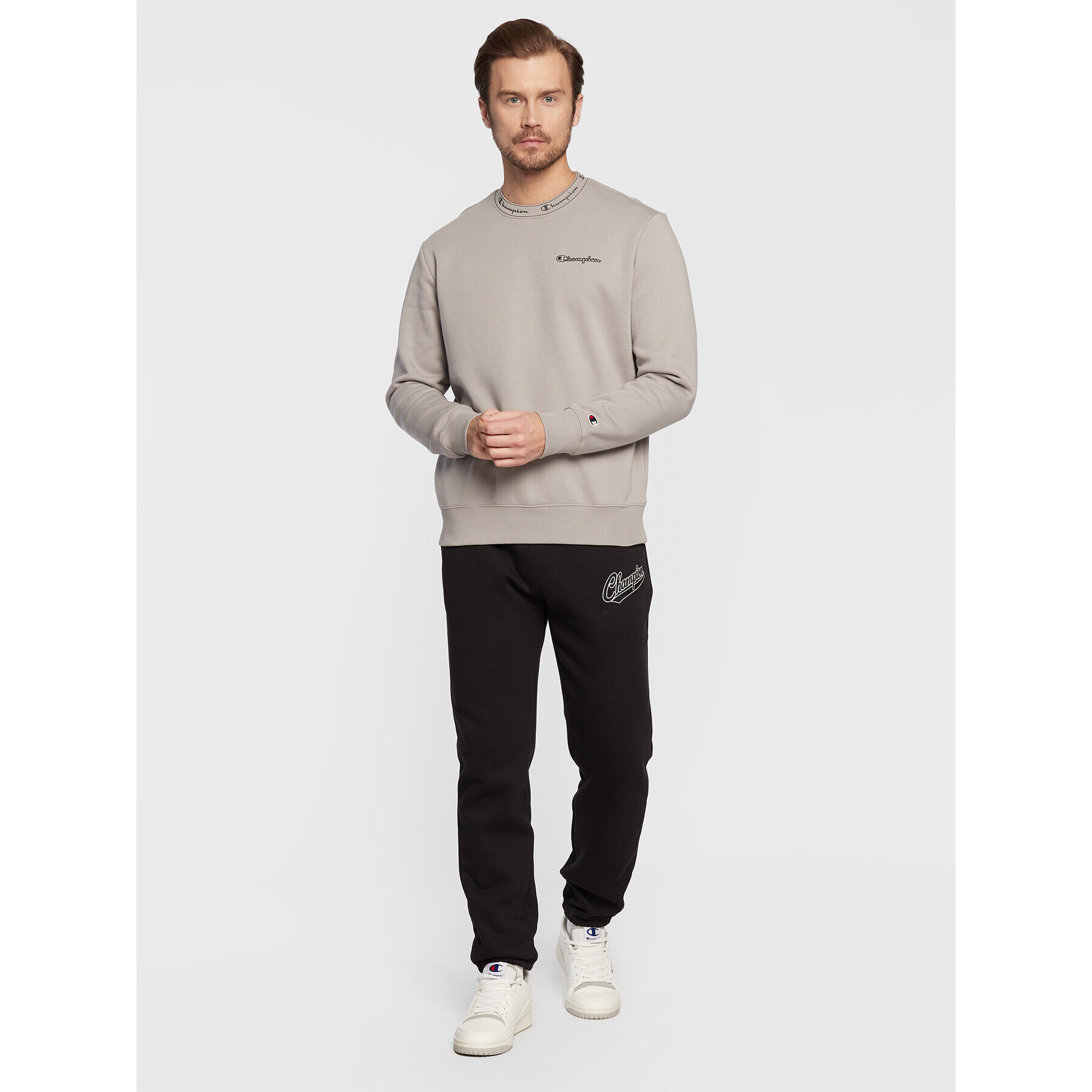 Champion Bluză Logo 217870 Gri Regular Fit - Pled.ro