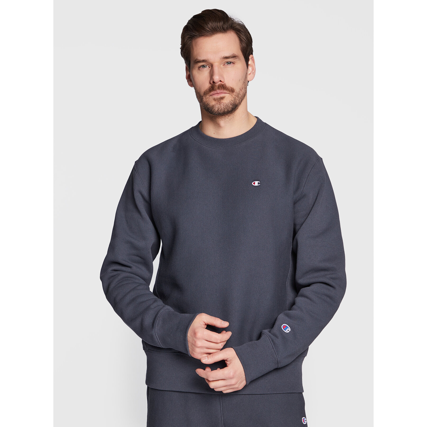 Champion Bluză Logo 217977 Gri Regular Fit - Pled.ro