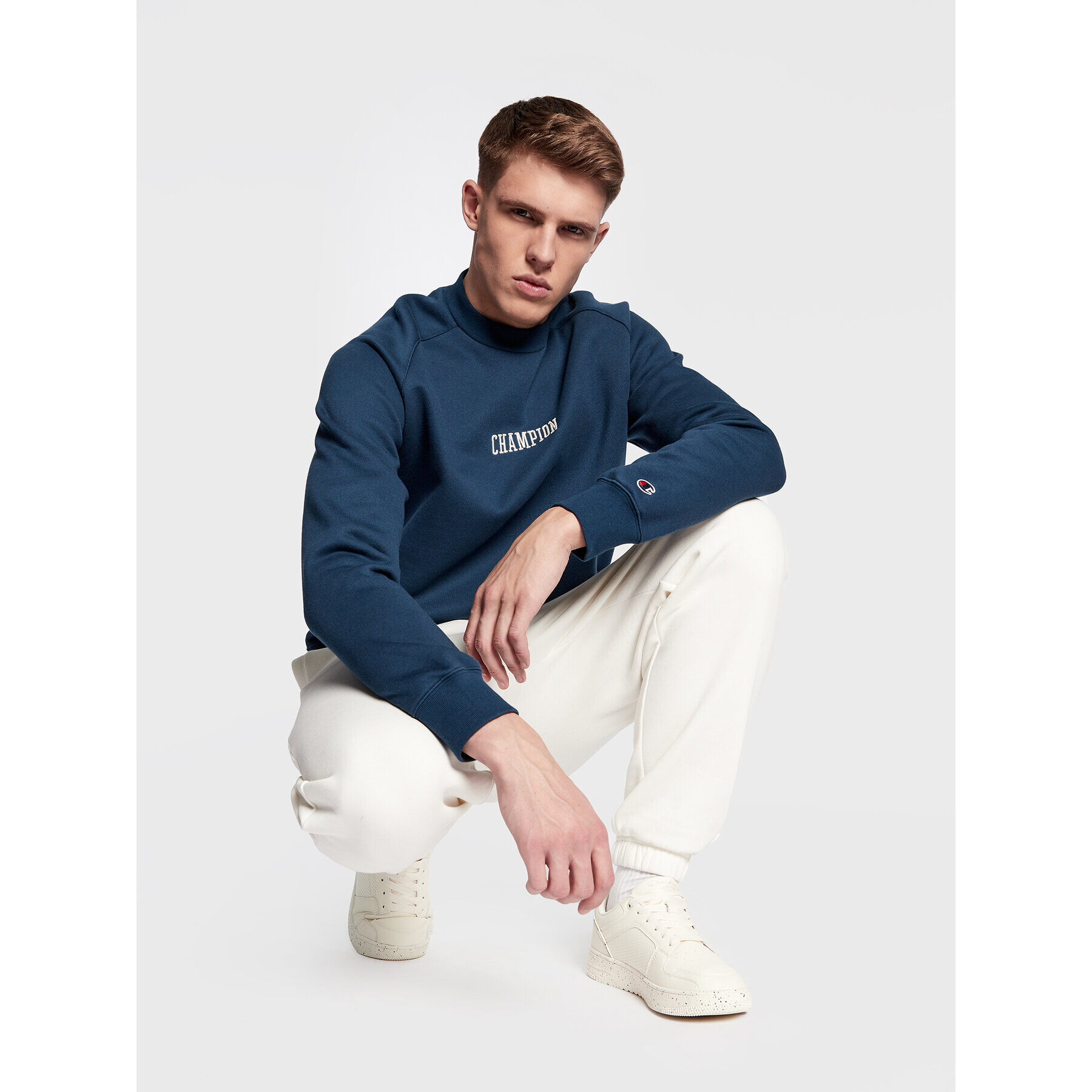 Champion Bluză Logo Script 217879 Albastru Regular Fit - Pled.ro