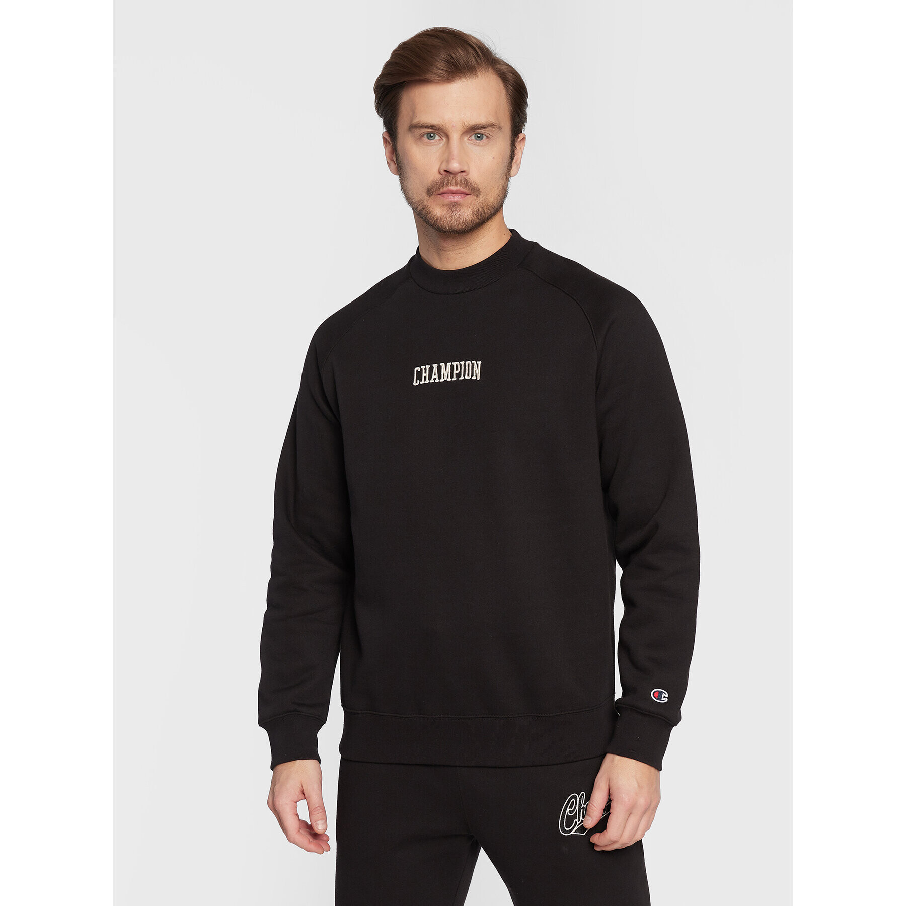 Champion Bluză Logo Script 217879 Negru Regular Fit - Pled.ro