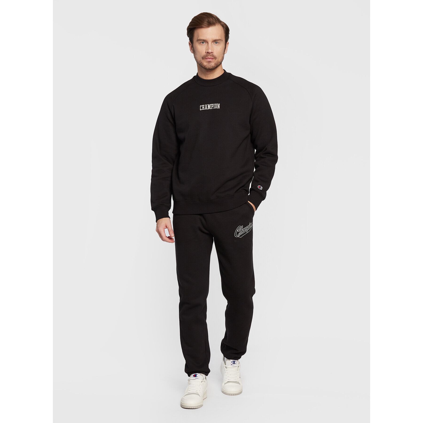 Champion Bluză Logo Script 217879 Negru Regular Fit - Pled.ro