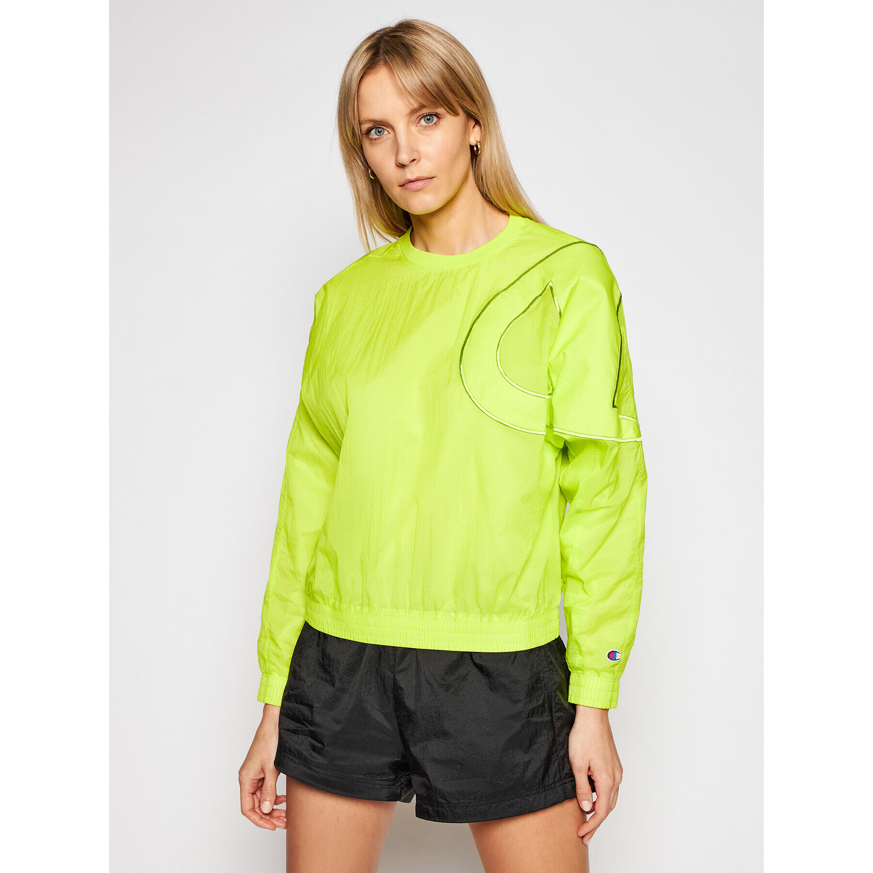 Champion Bluză Logo Track 112989 Verde Oversize - Pled.ro