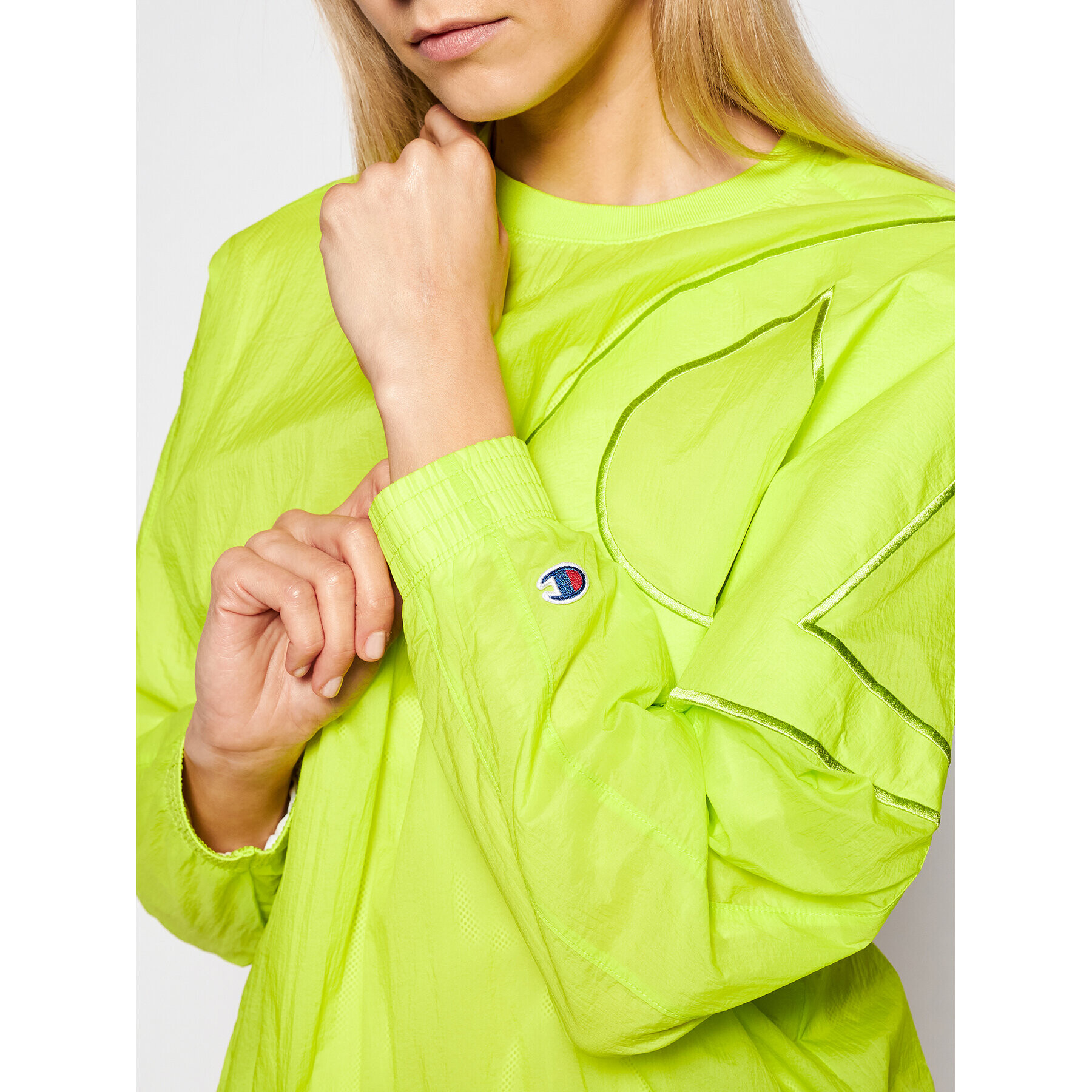 Champion Bluză Logo Track 112989 Verde Oversize - Pled.ro