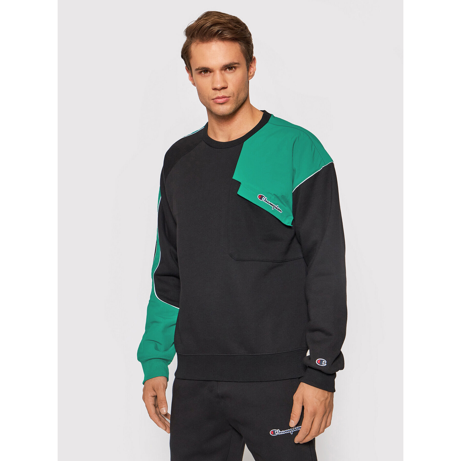 Champion Bluză Patchwork 216555 Negru Custom Fit - Pled.ro