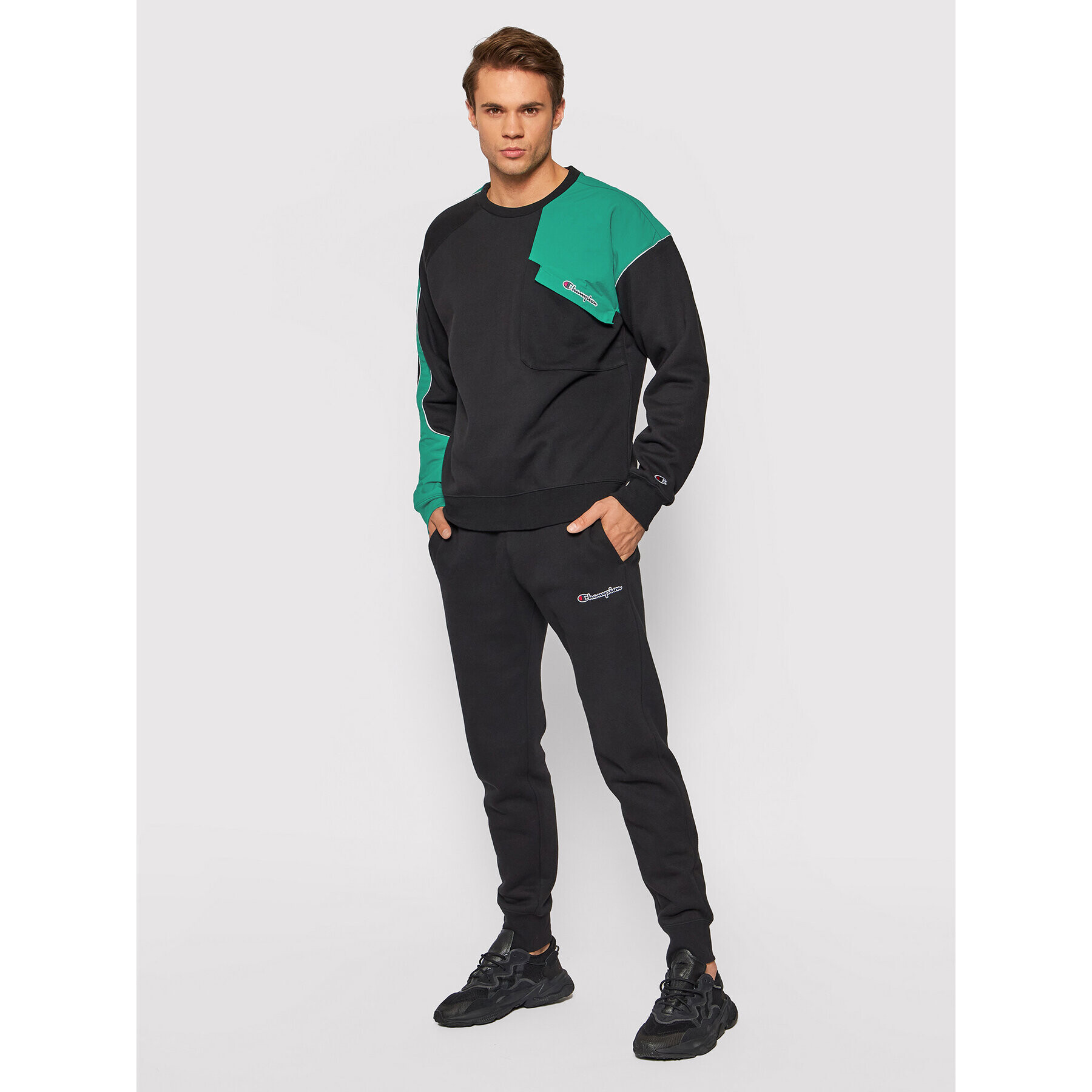 Champion Bluză Patchwork 216555 Negru Custom Fit - Pled.ro