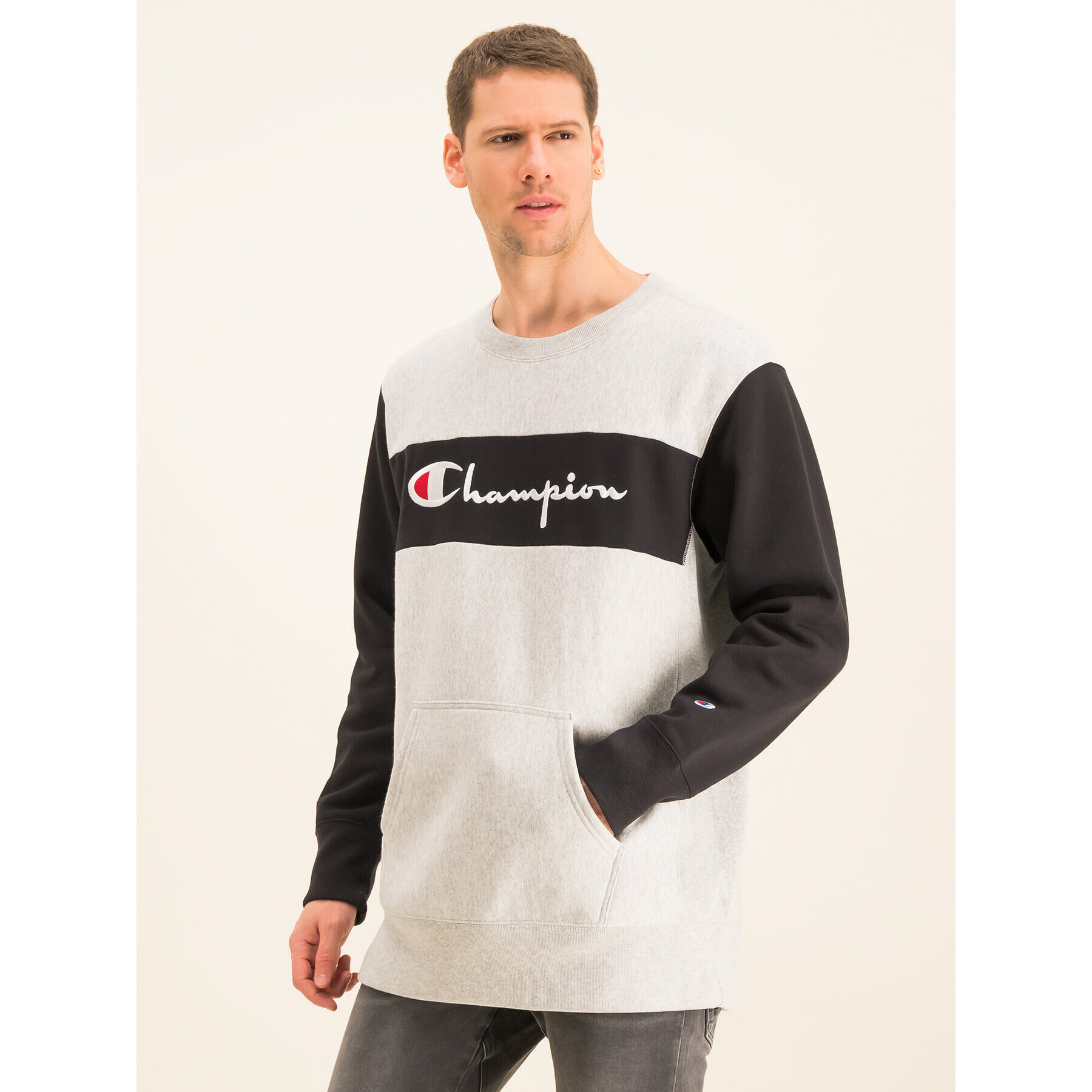 Champion Bluză Reverse Weave 214049 Gri Oversize - Pled.ro