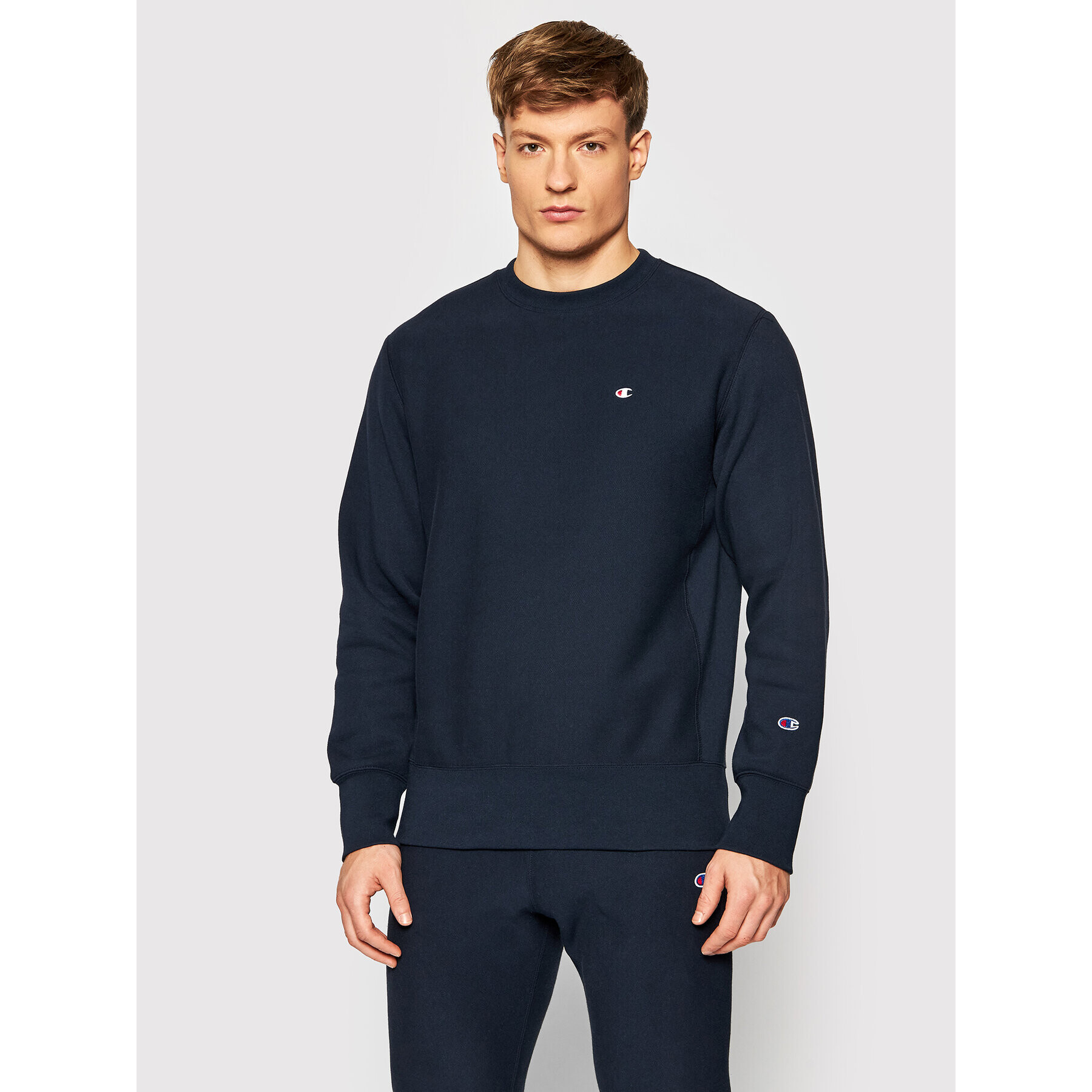 Champion Bluză Reverse Weave C Logo 216495 Bleumarin Regular Fit - Pled.ro