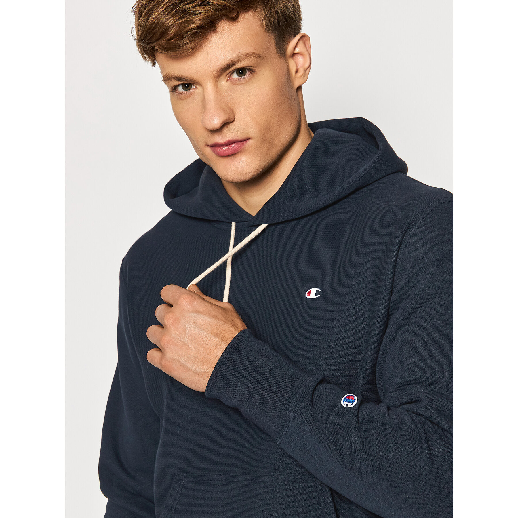 Champion Bluză Reverse Weave C Logo 216496 Bleumarin Regular Fit - Pled.ro