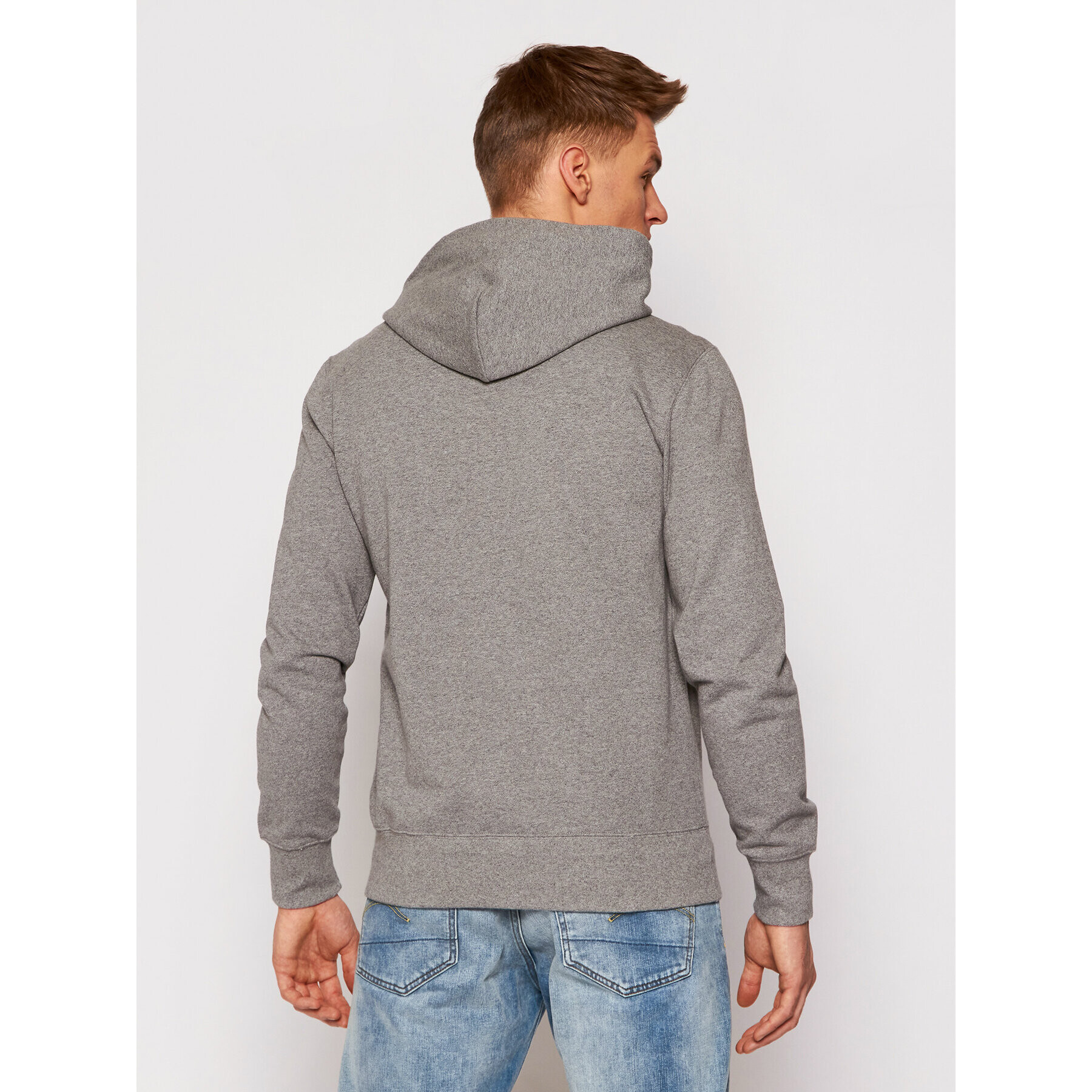 Champion Bluză Satin C Logo 214184 Gri Comfort Fit - Pled.ro