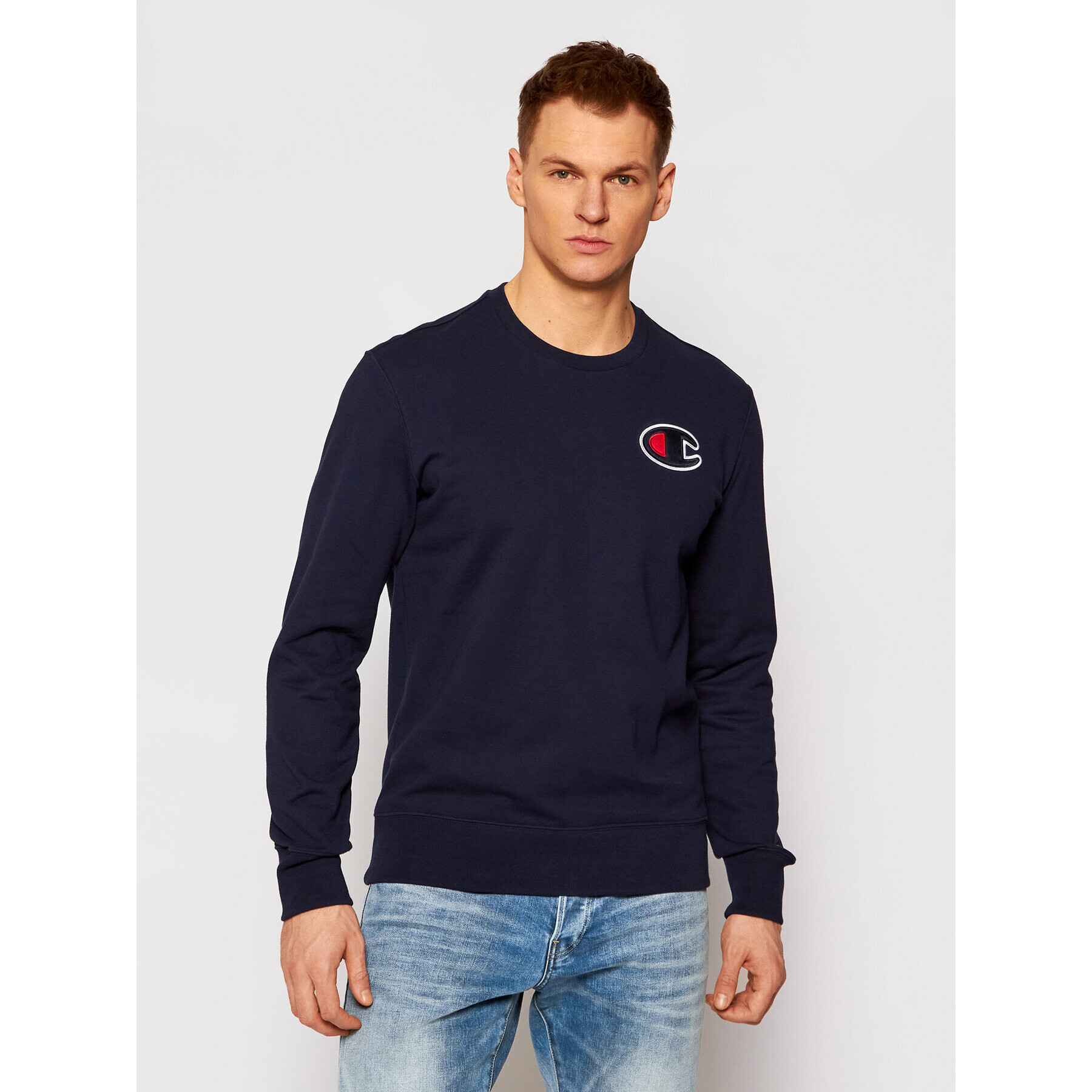 Champion Bluză Satin C Logo 214189 Bleumarin Comfort Fit - Pled.ro